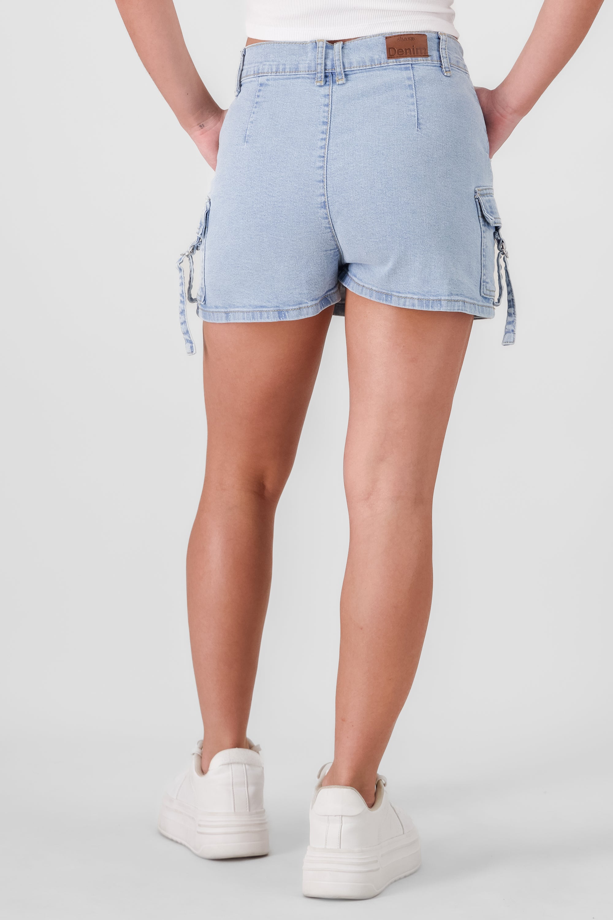 Cargo Denim Skort LIGHT ACID WASH