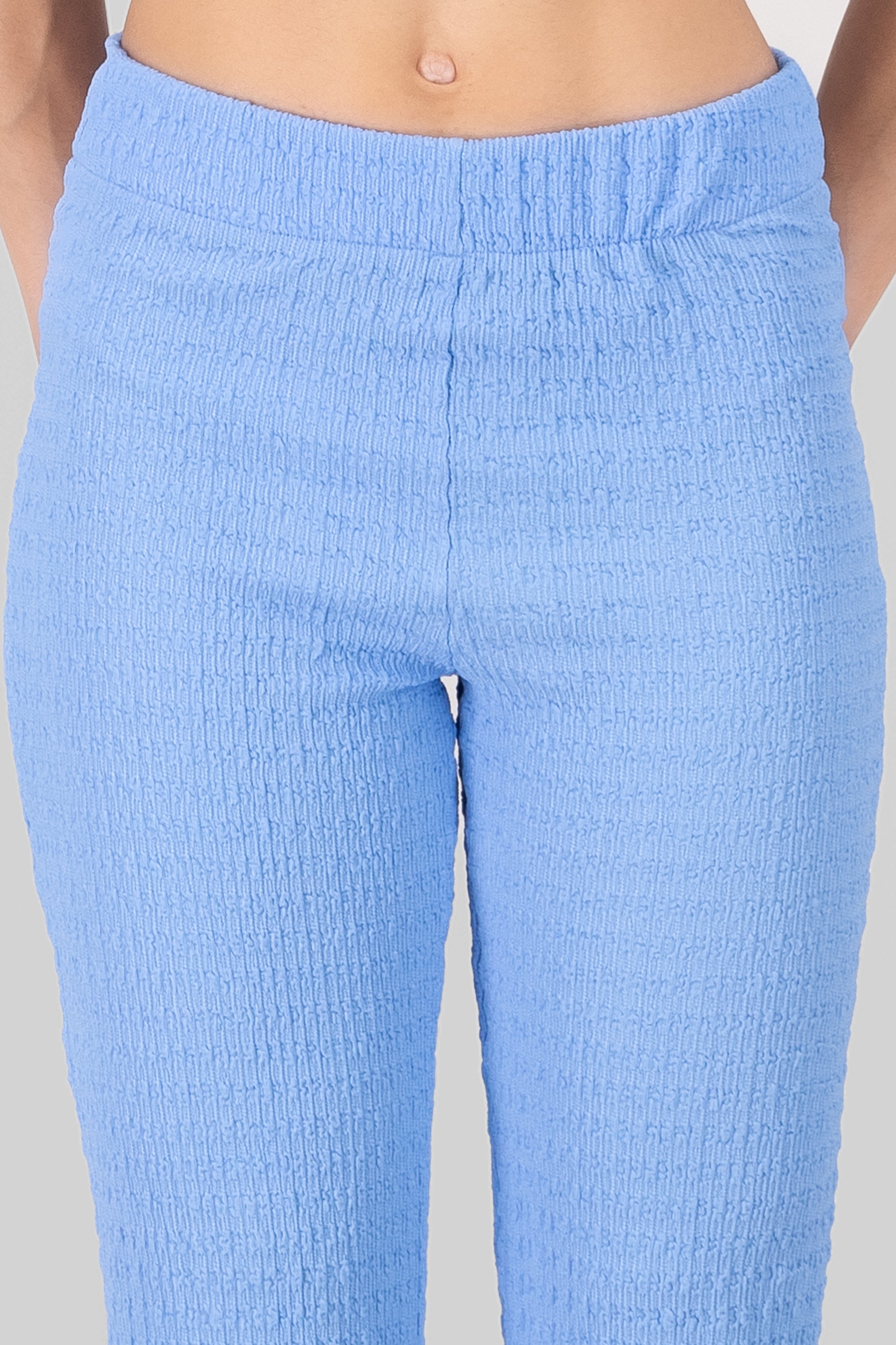 Textured Flared Pants SKY BLUE