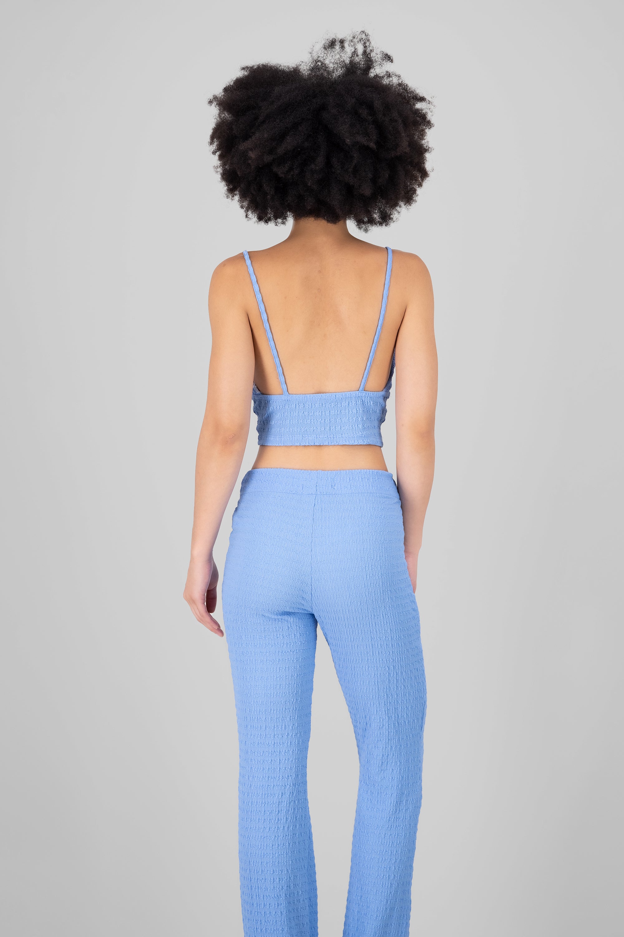 Textured Crop top SKY BLUE