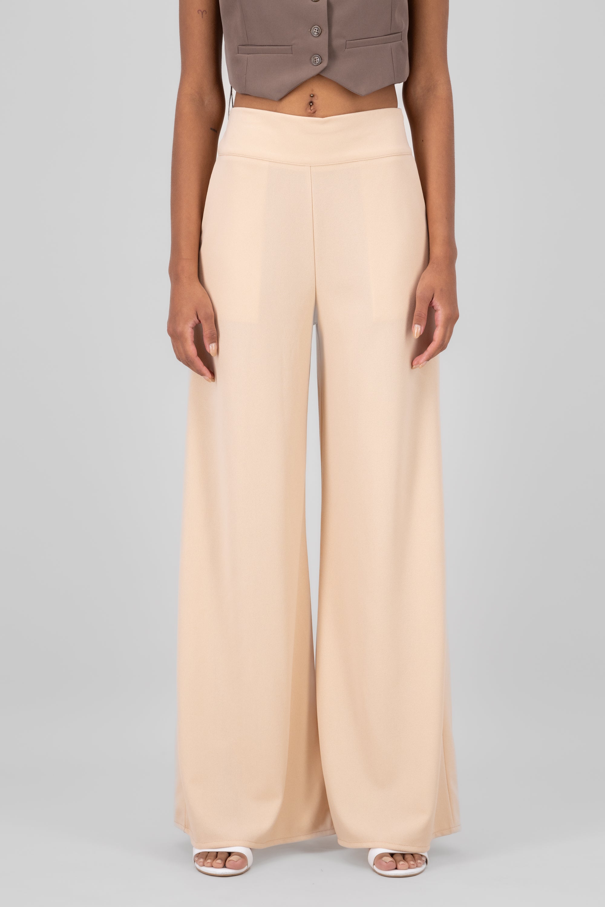 Solid Wide Leg Pants SAND