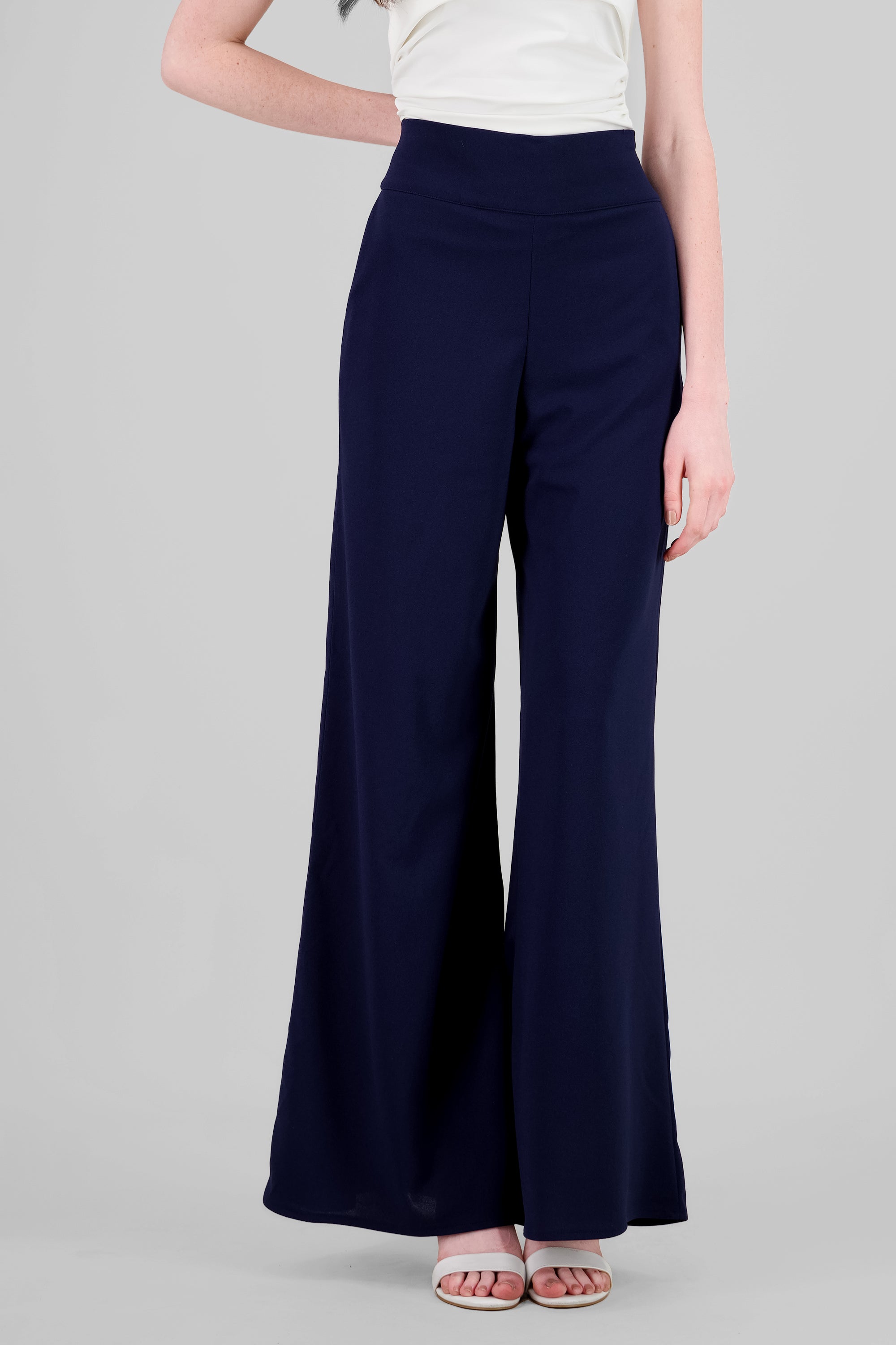 Solid Wide Leg Pants NAVY