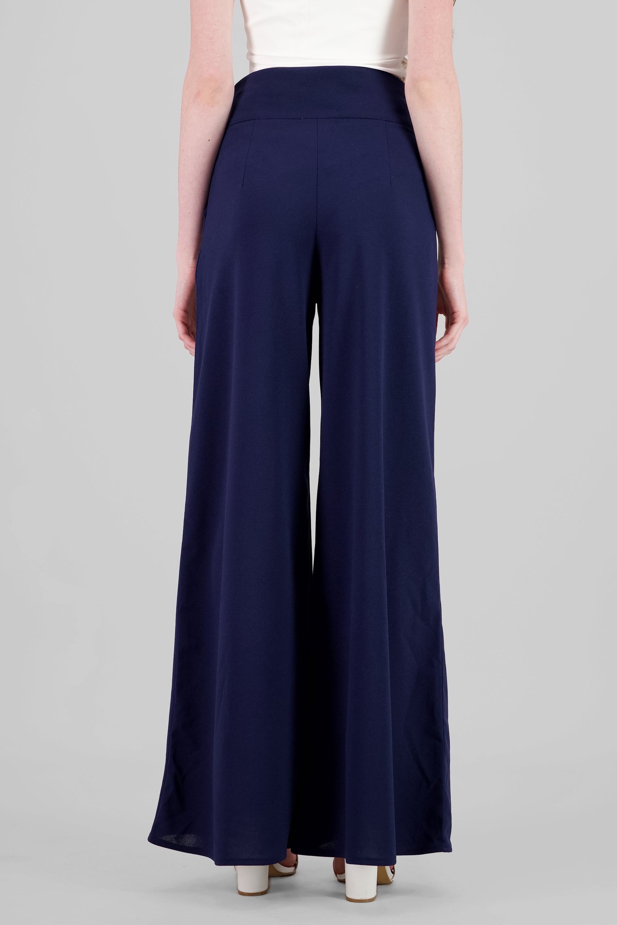 Solid Wide Leg Pants NAVY