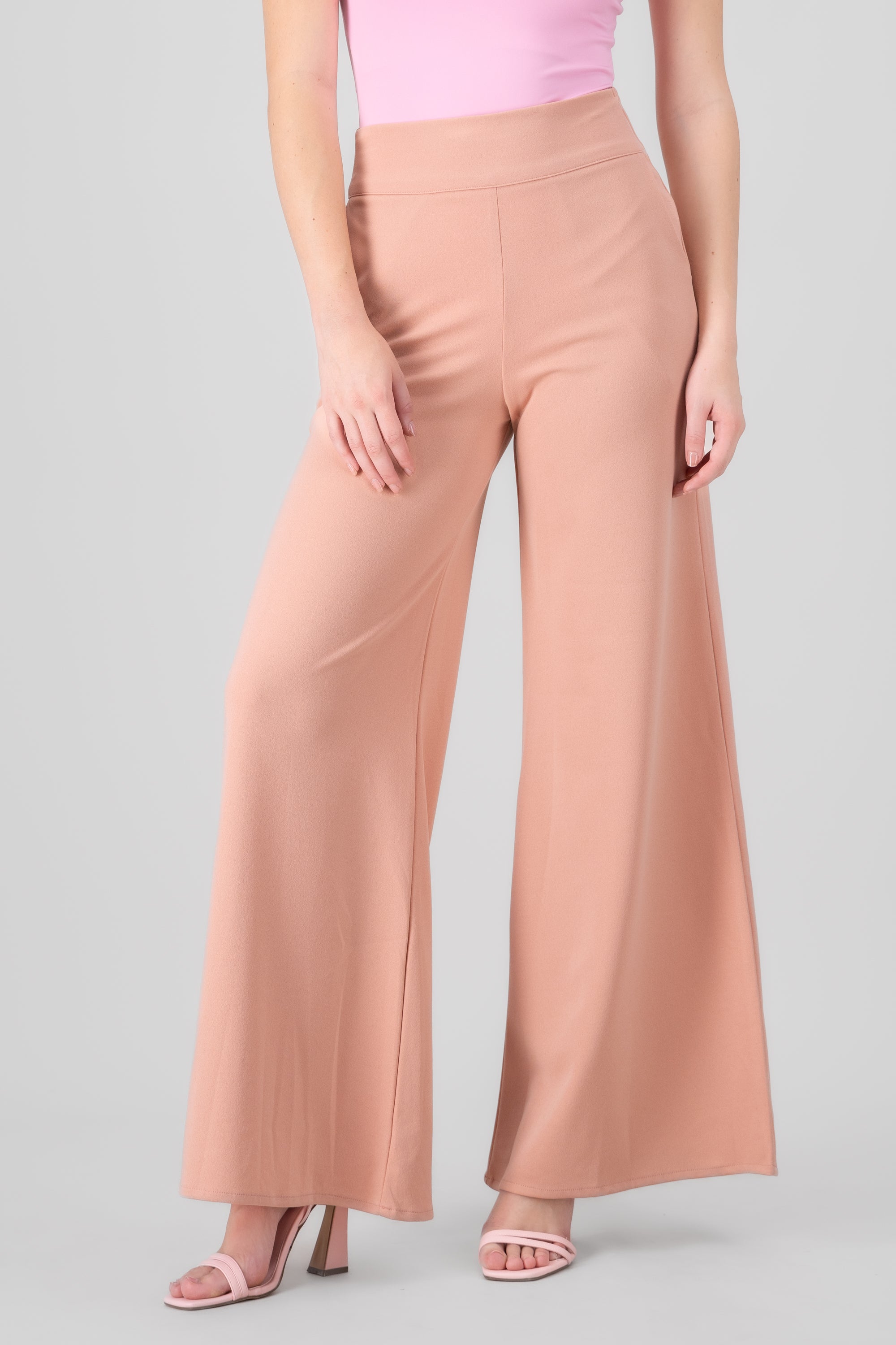 Solid Wide Leg Pants ROSEWOOD