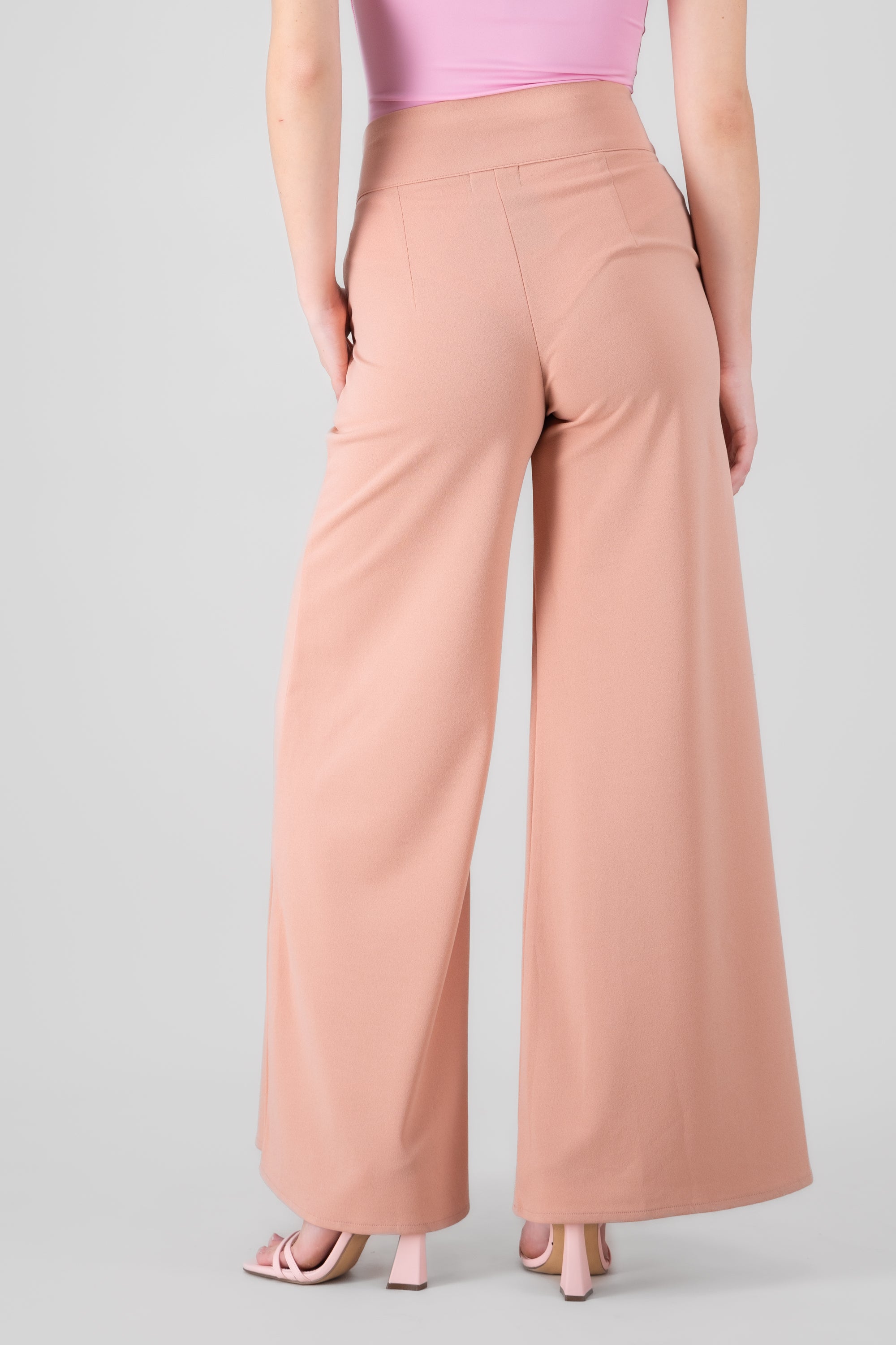 Solid Wide Leg Pants ROSEWOOD