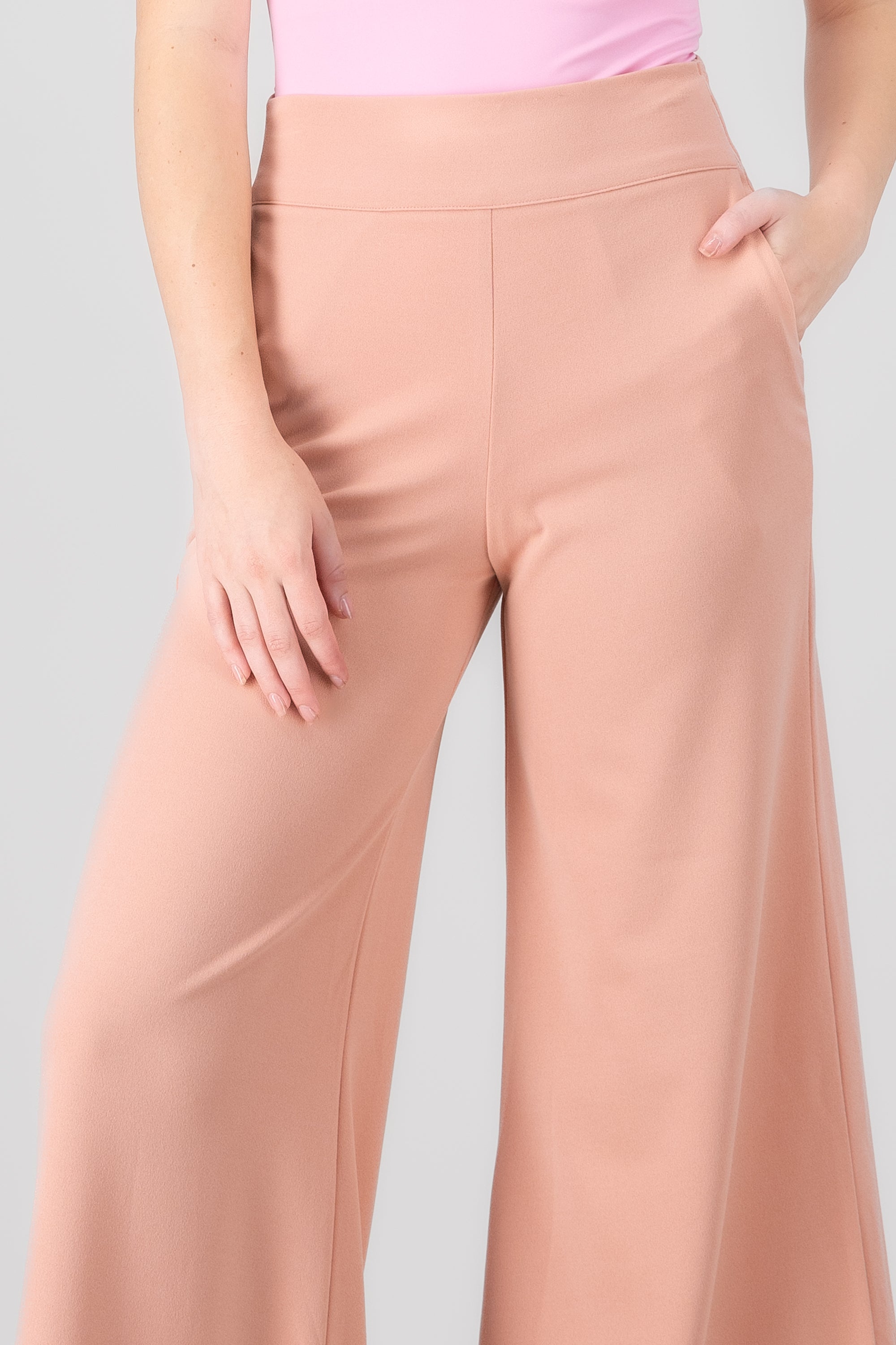 Solid Wide Leg Pants ROSEWOOD