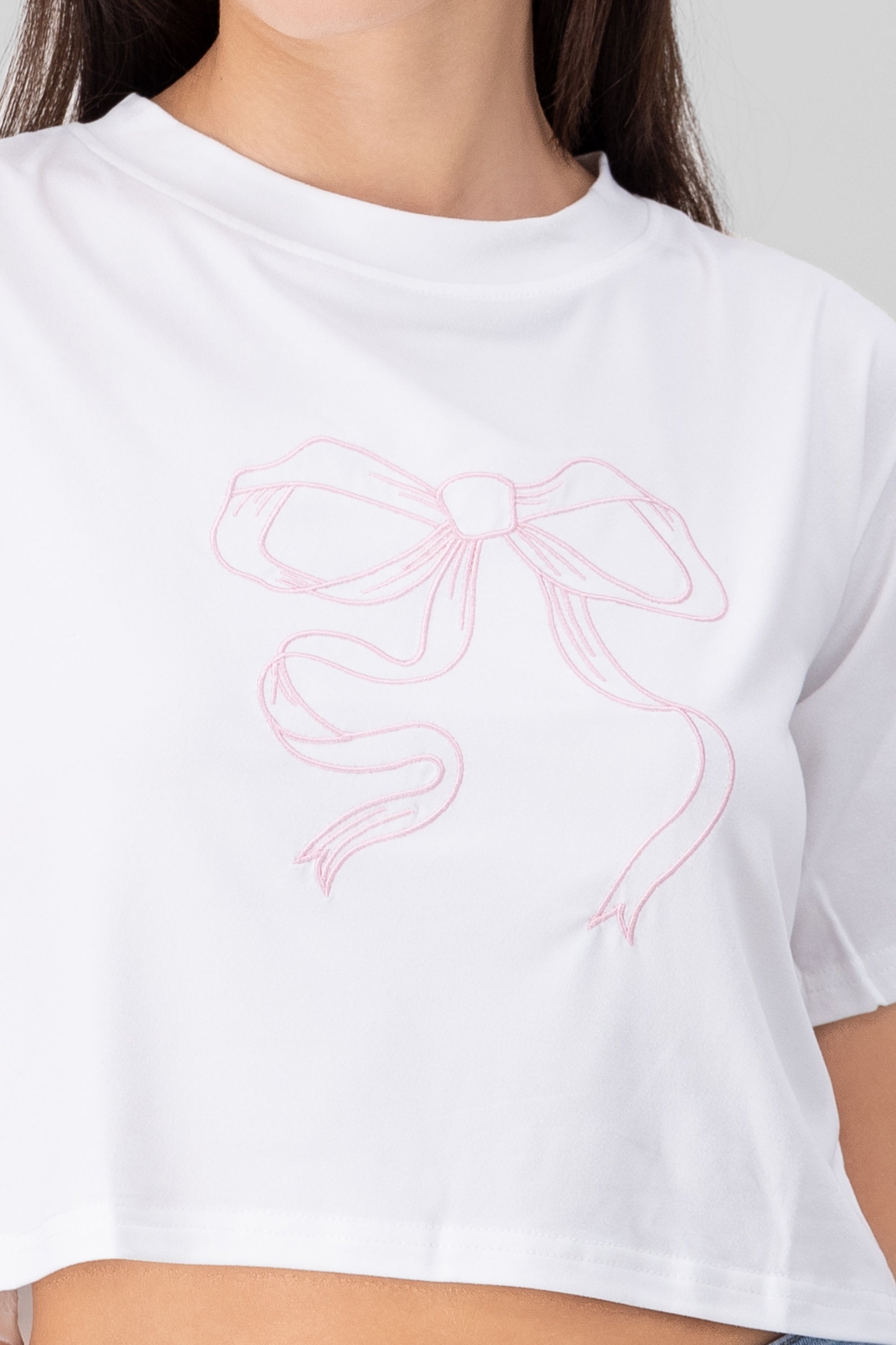 Bow Graphic Tee WHITE