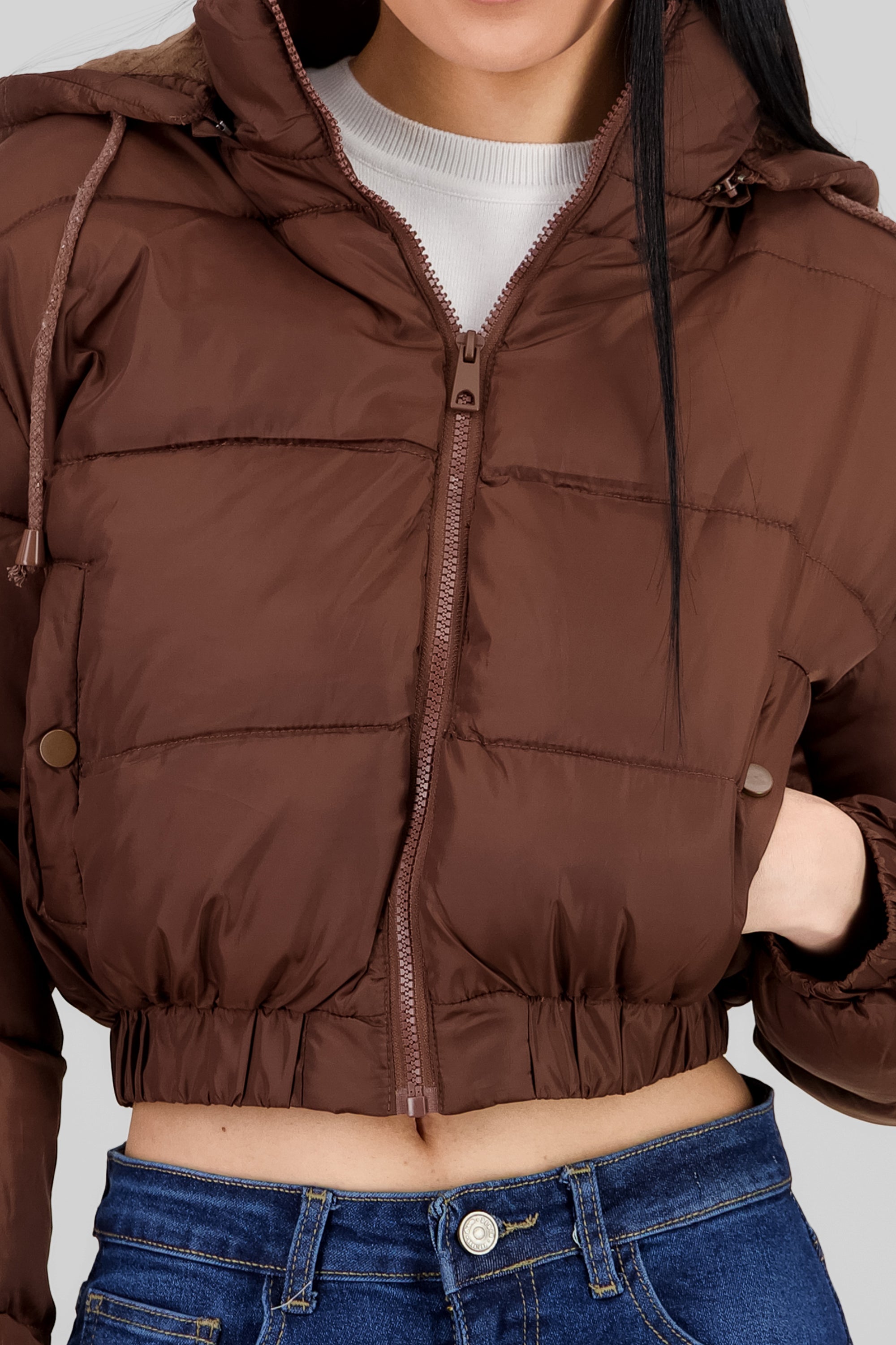 Hooded Puffer Jacket CHOCOLATE