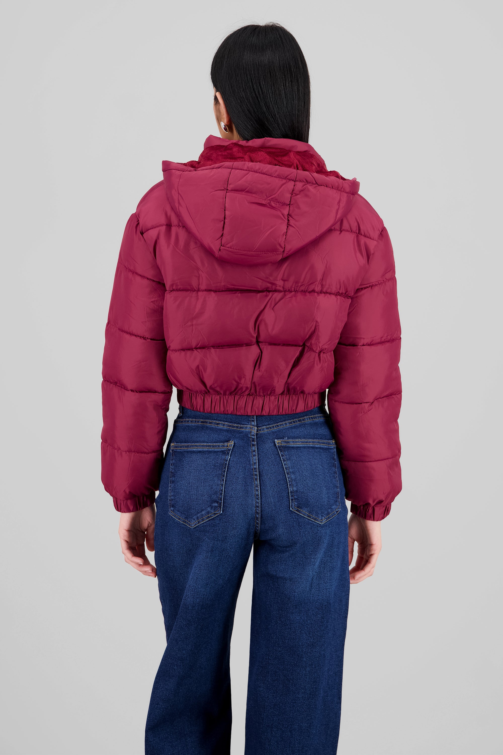 Hooded Puffer Jacket CHERRY RED