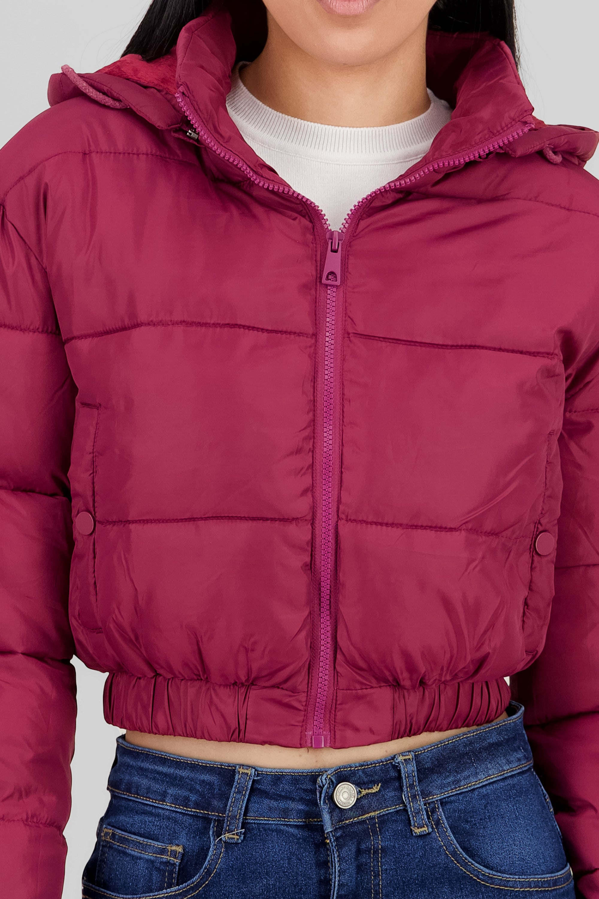 Hooded Puffer Jacket CHERRY RED