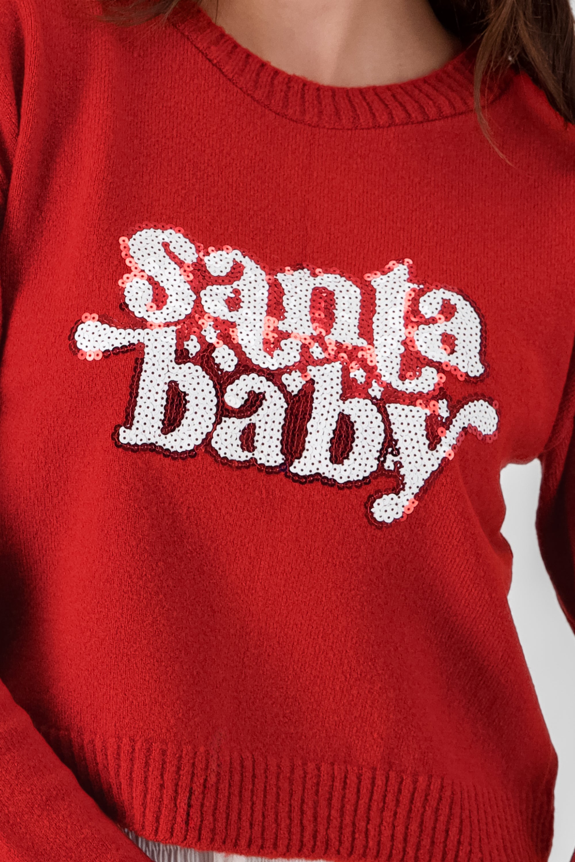 Santa Baby Christmas Sweater RED