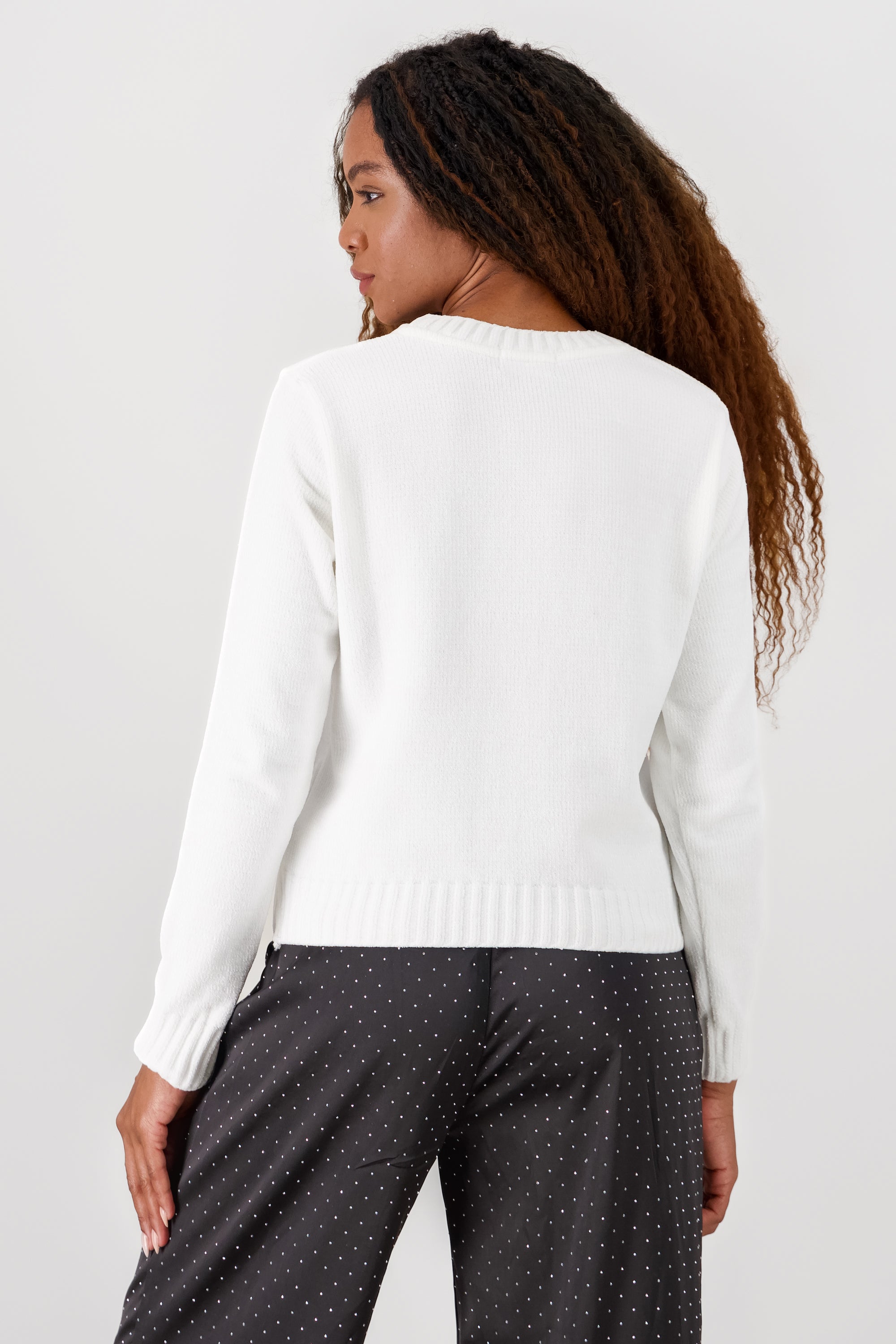 Snowflake Knit Sweater WHITE