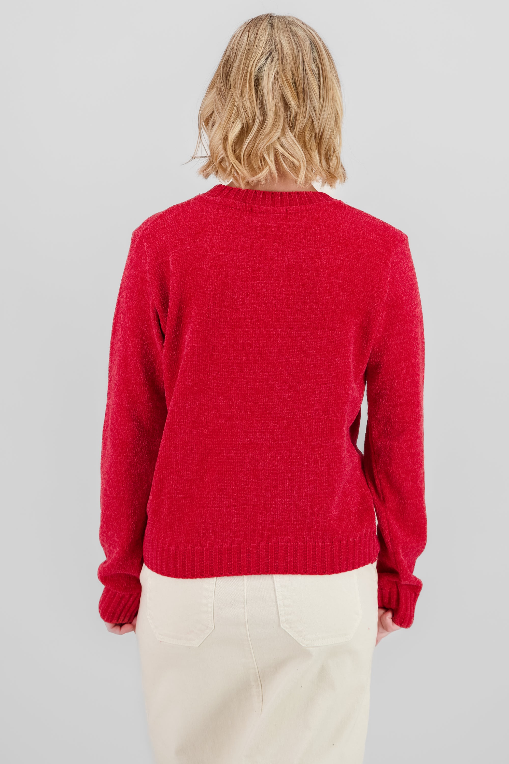 Snowflake Knit Sweater RED