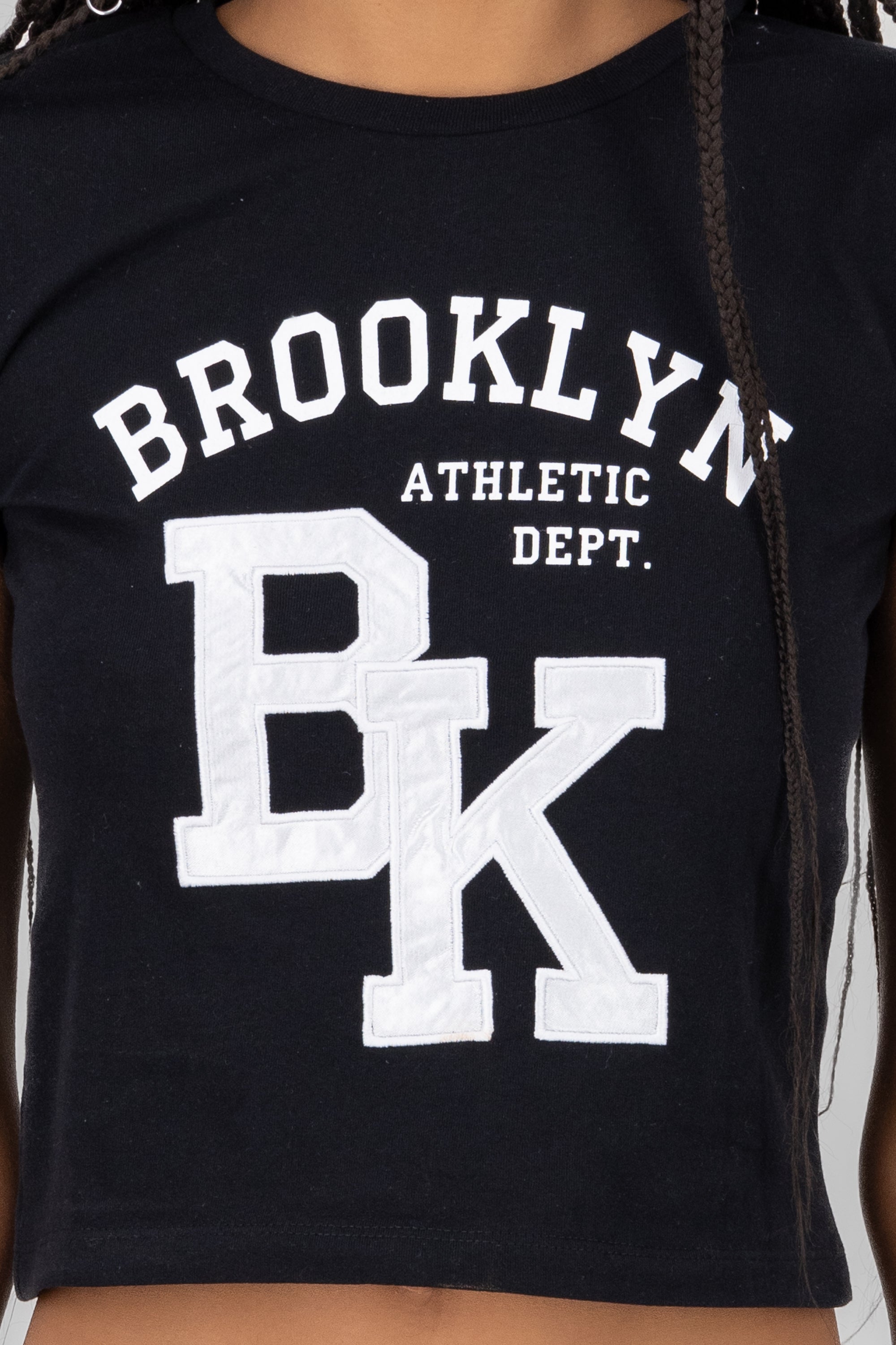 Brooklyn Print Short Sleeve Top BLACK