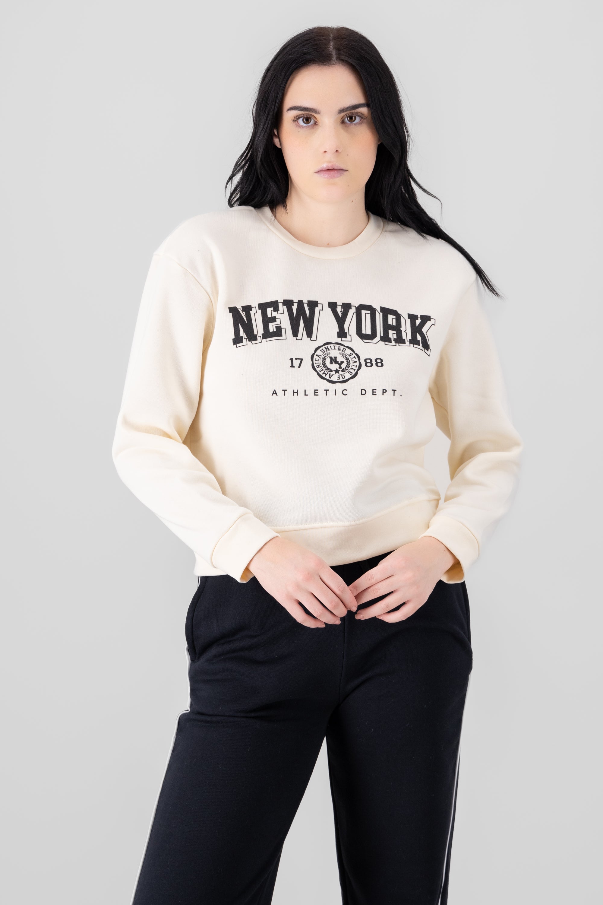 New York Printed Sweatshirt CREAM