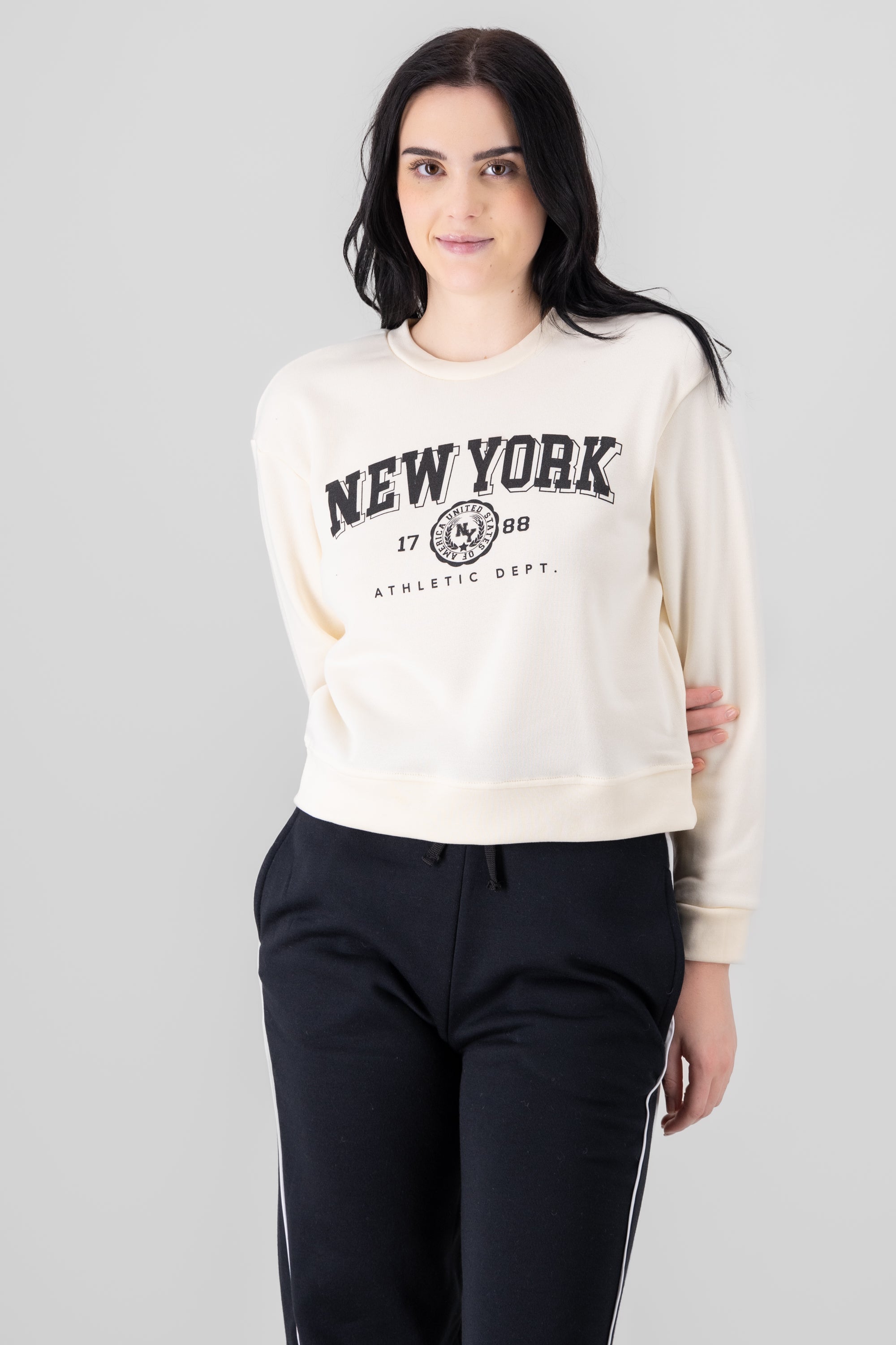 New York Printed Sweatshirt CREAM