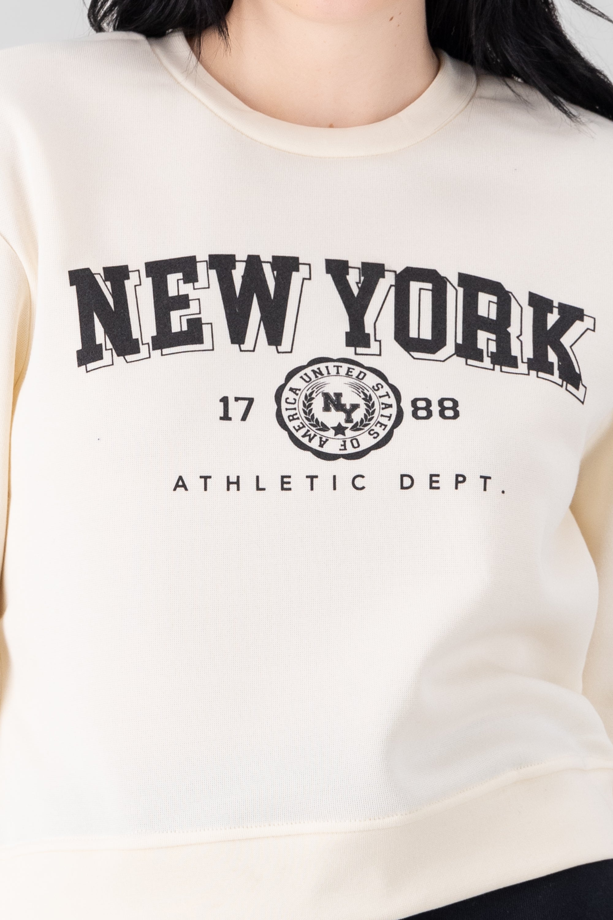 New York Printed Sweatshirt CREAM