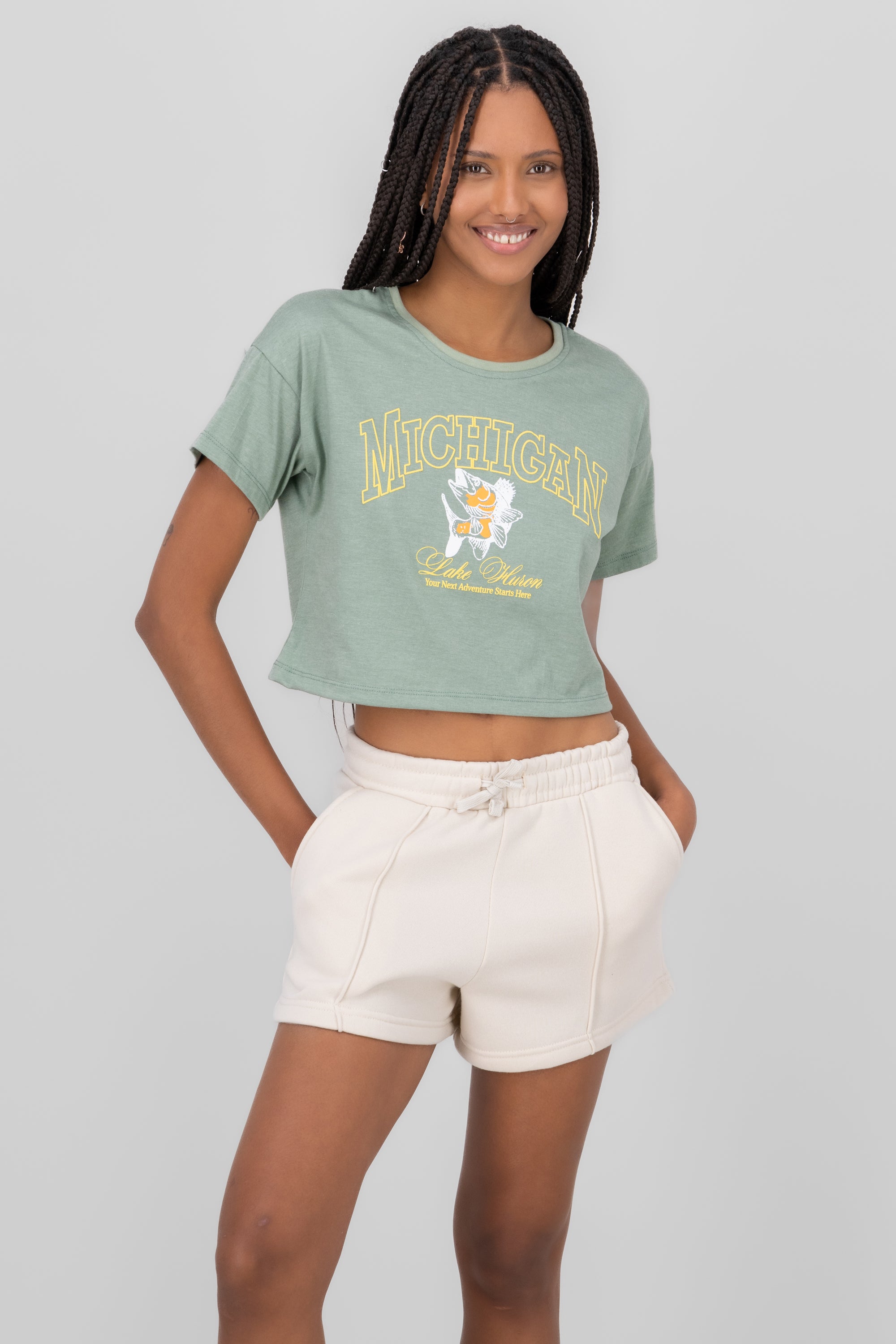 Michigan Print T Shirt SAGE