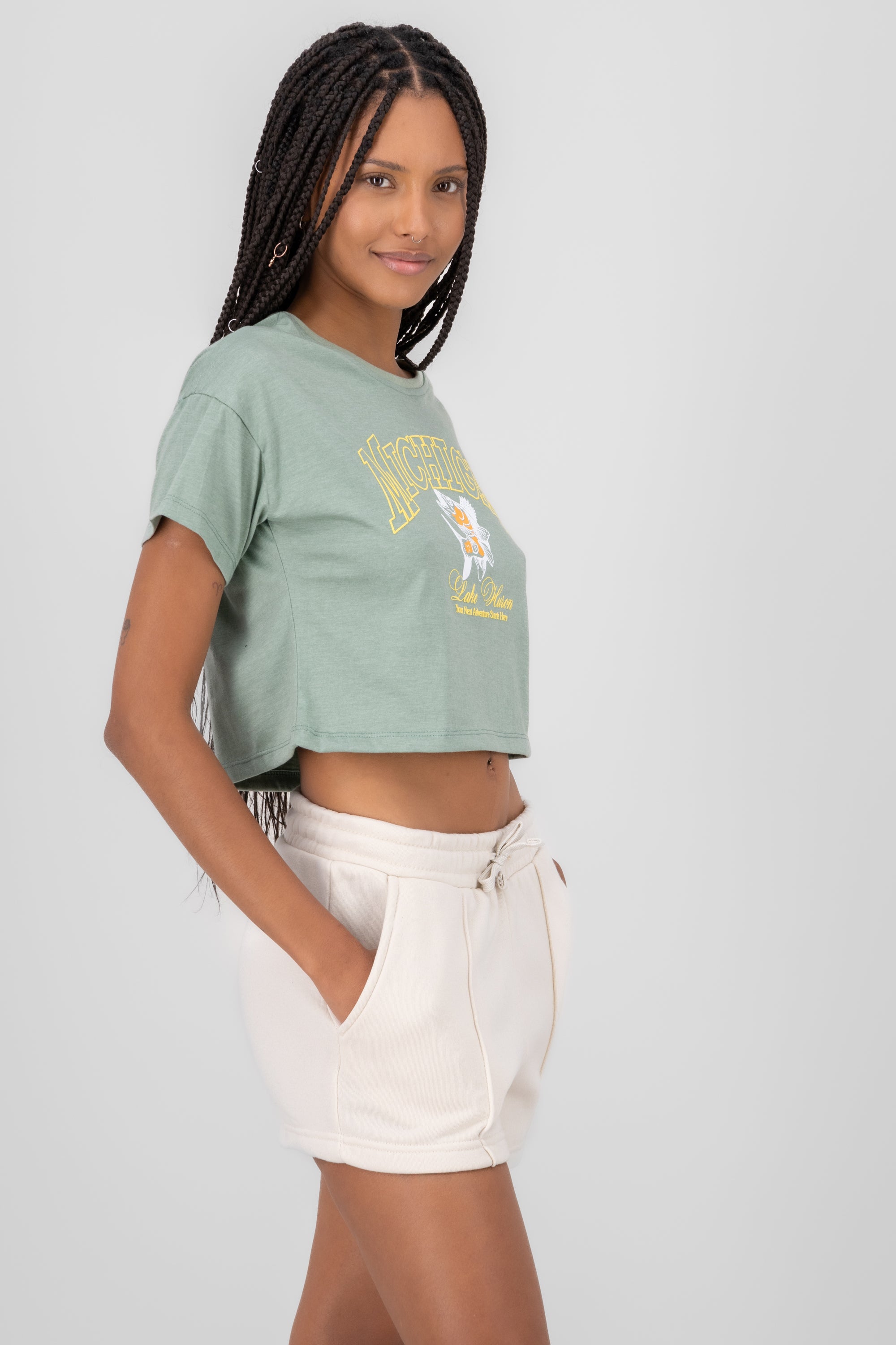 Michigan Print T Shirt SAGE