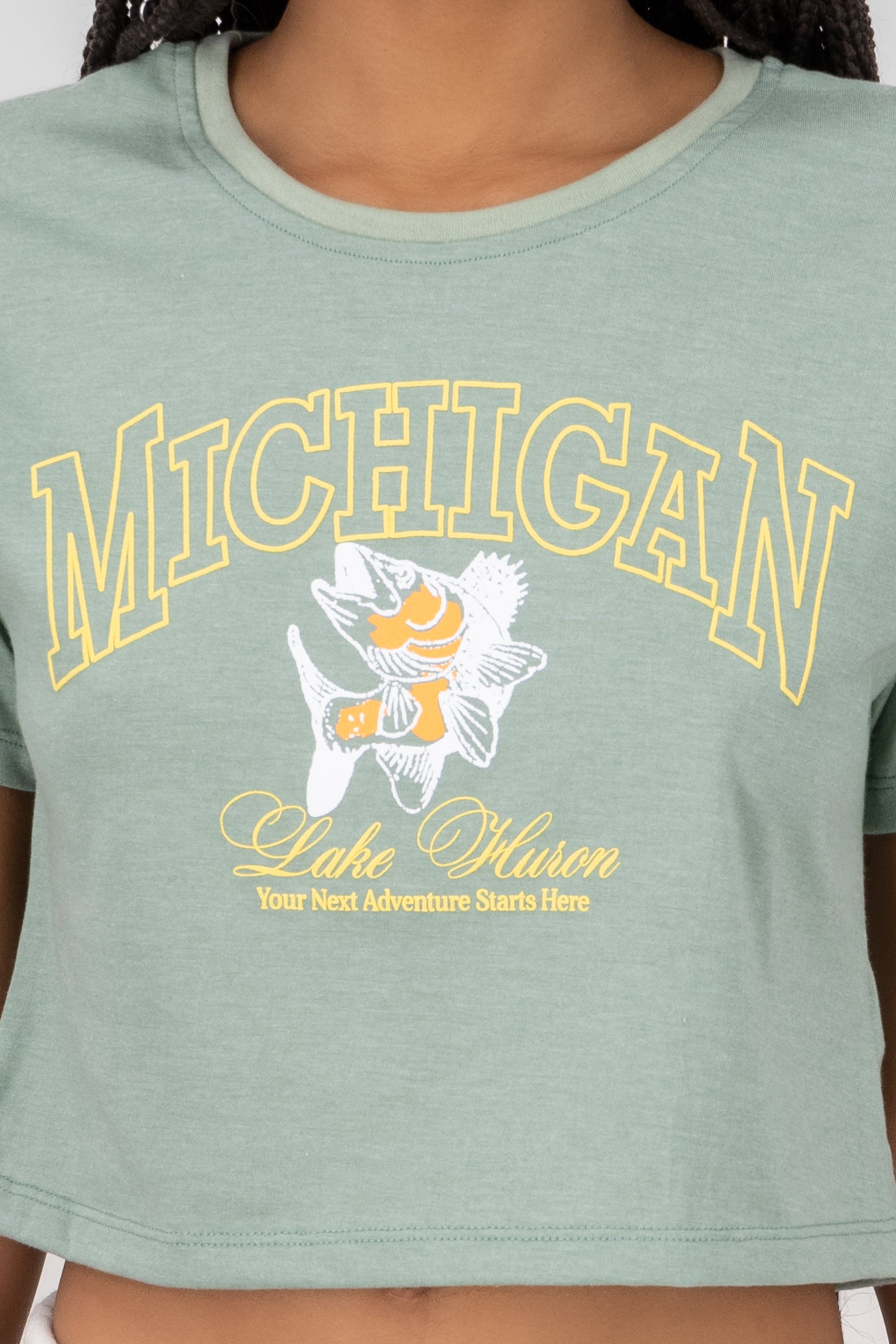 Michigan Print T Shirt SAGE