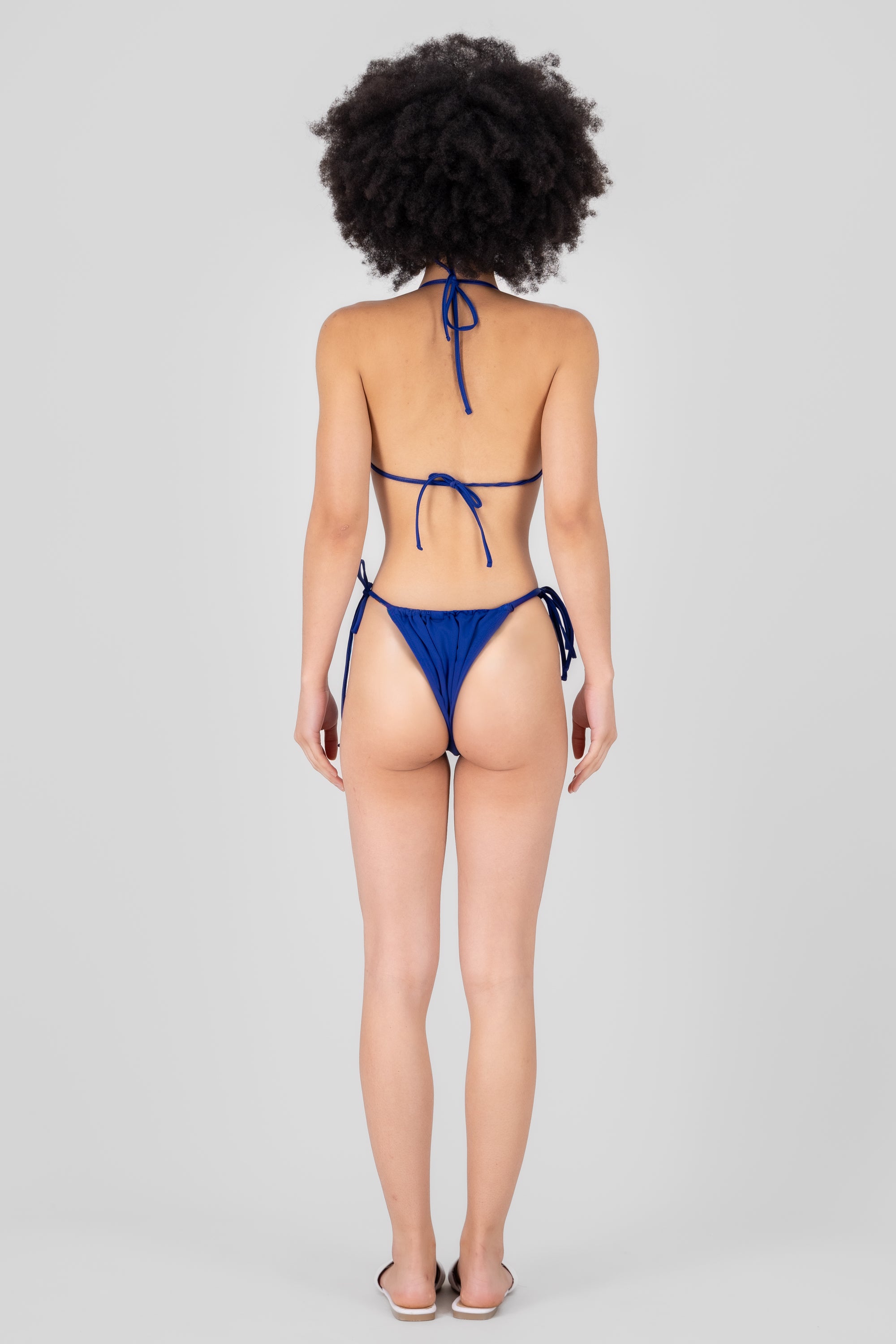 Solid Ruffle Bikini Set ROYAL BLUE