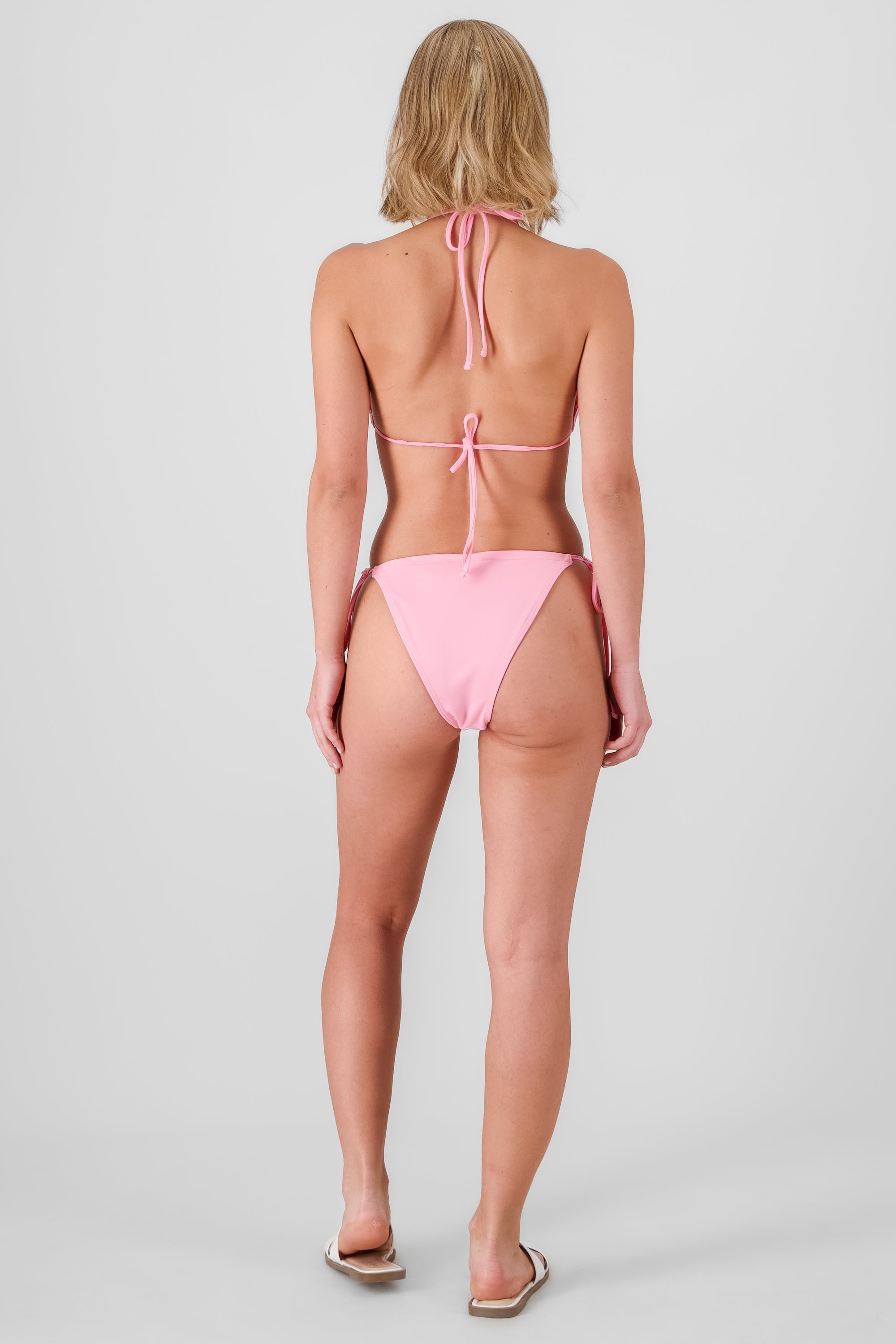 Solid Ruffle Bikini Set PASTEL PINK