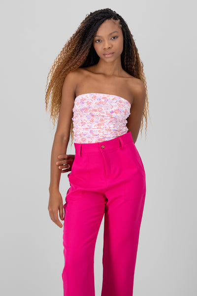 Drapped Tube Top PINK COMBO