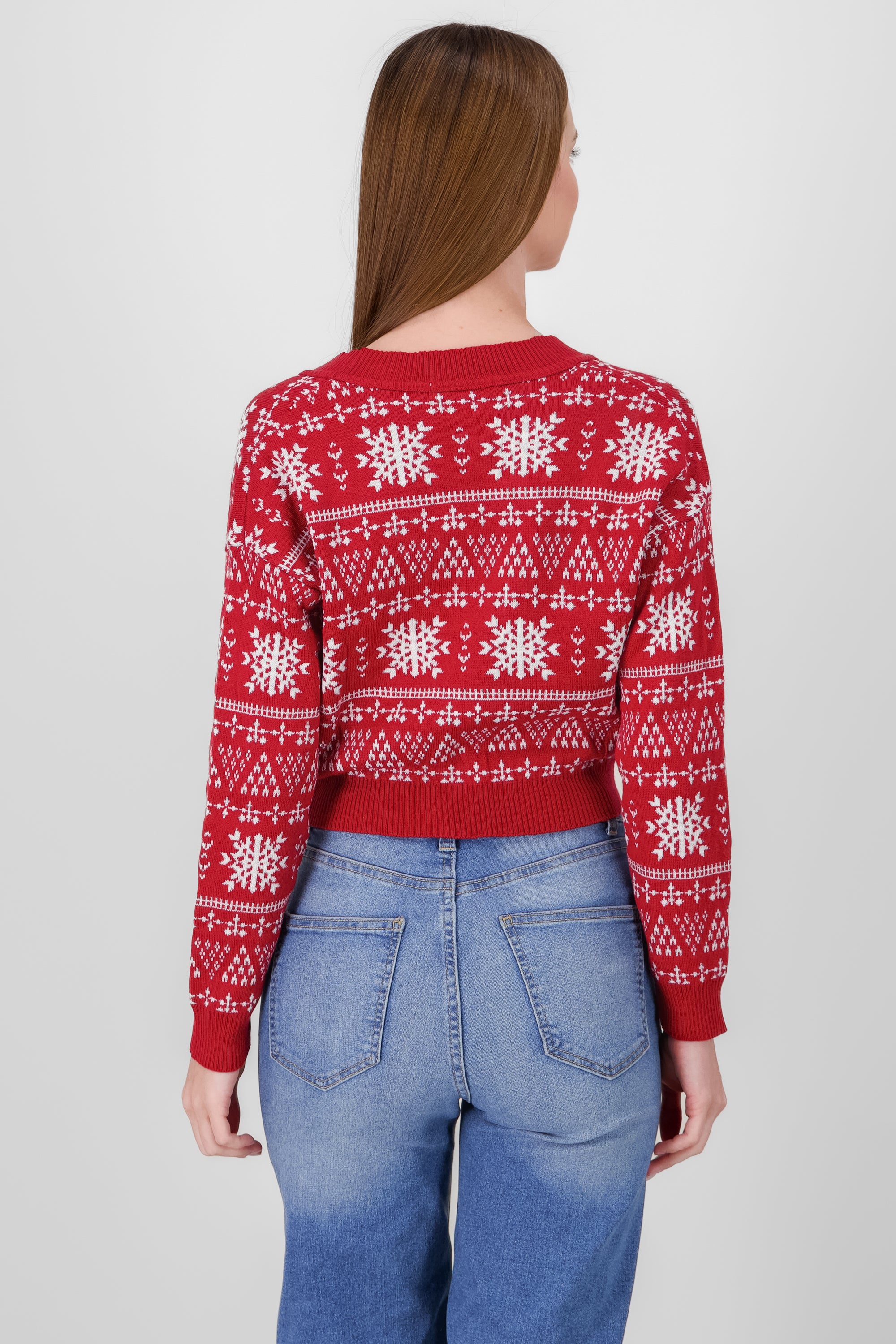 Snowflakes Cardigan RED COMBO