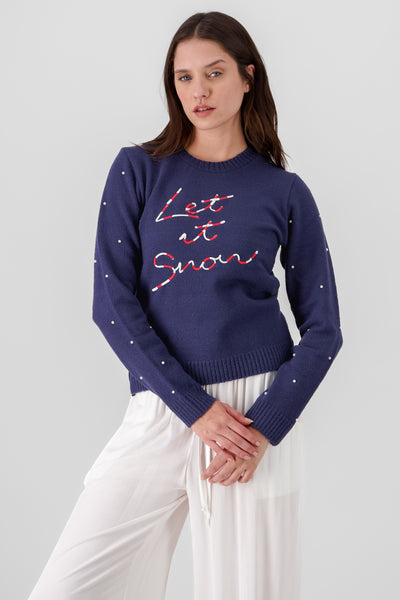 Let It Snow Christmas Sweater NAVY