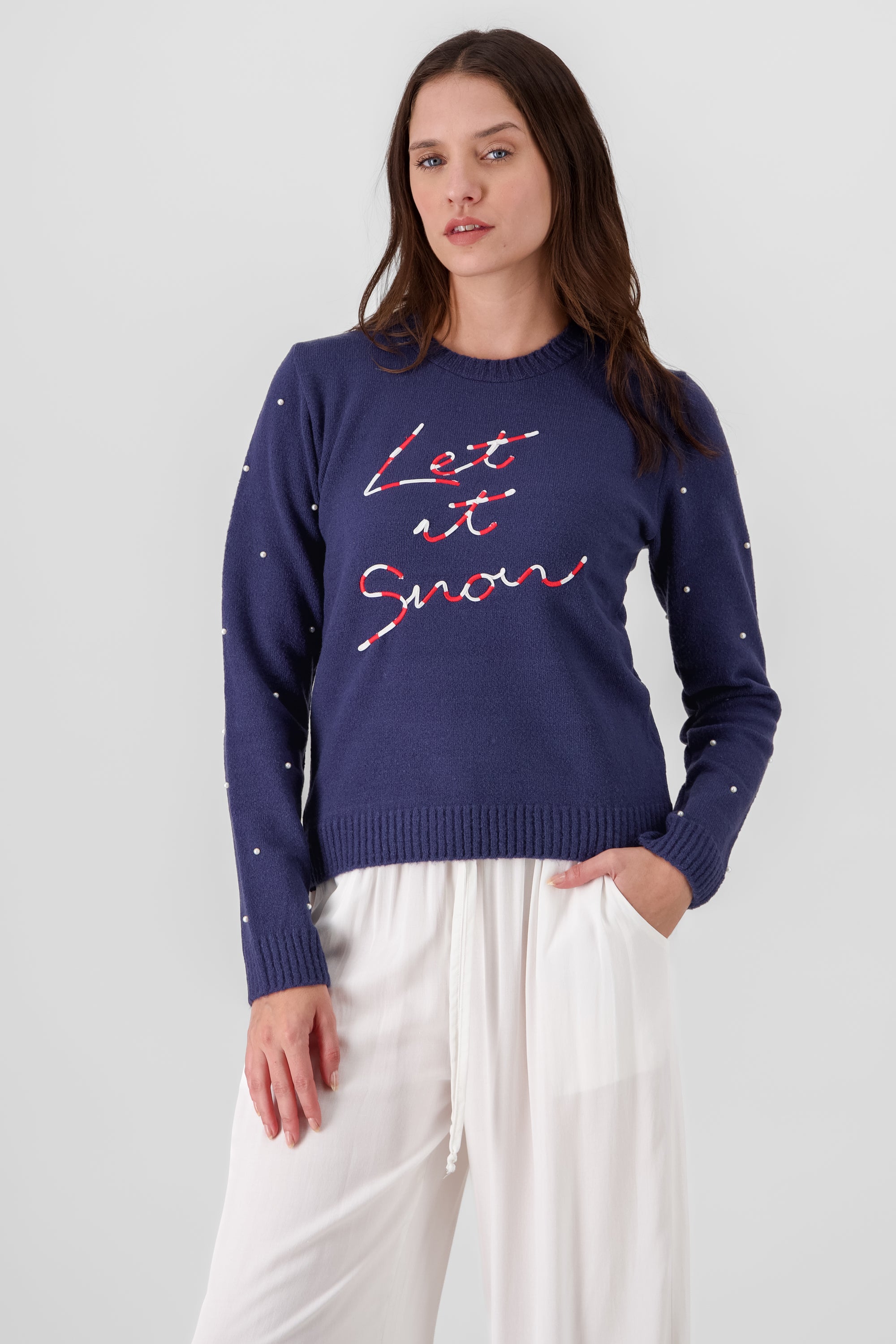 Let It Snow Christmas Sweater NAVY