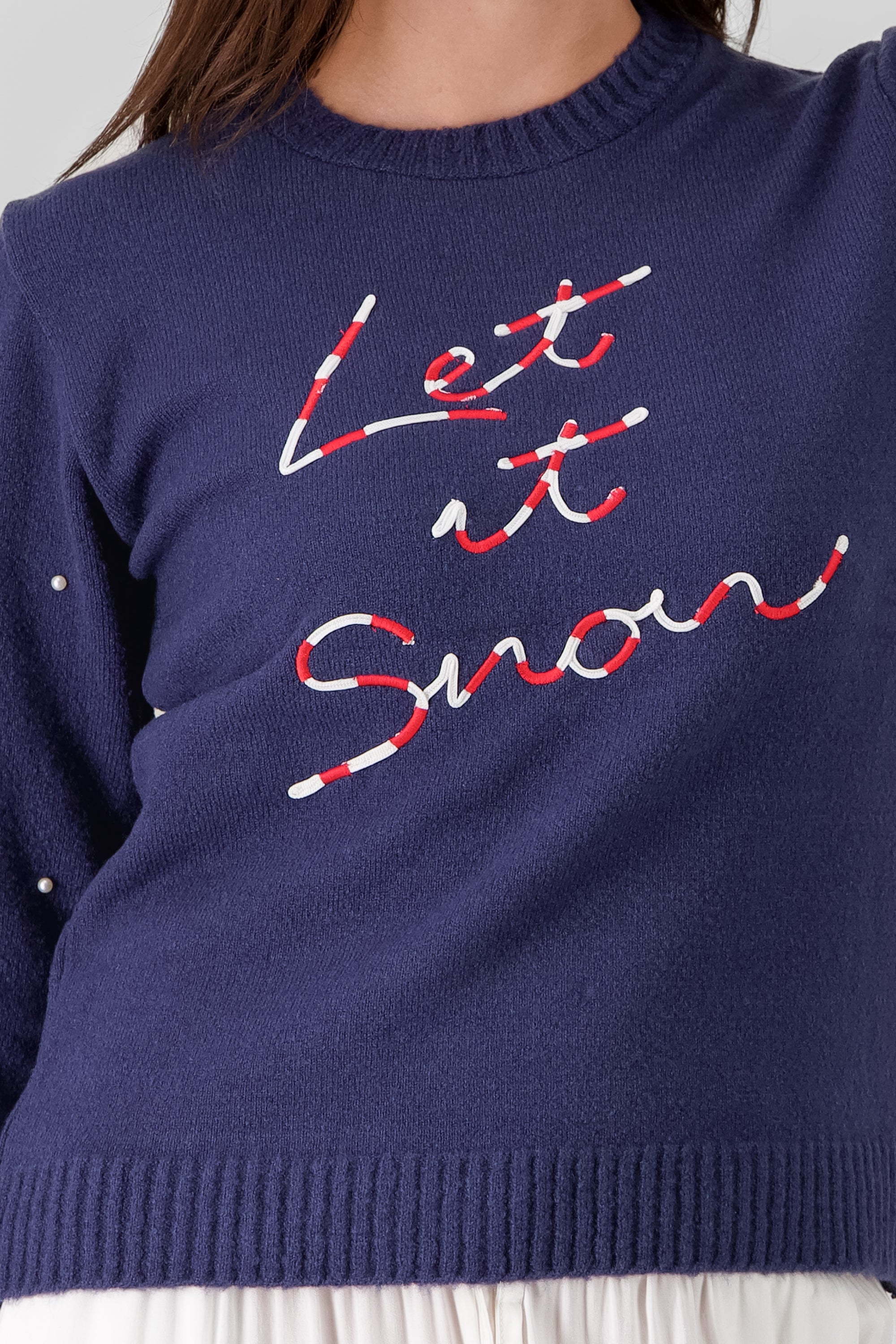 Let It Snow Christmas Sweater NAVY