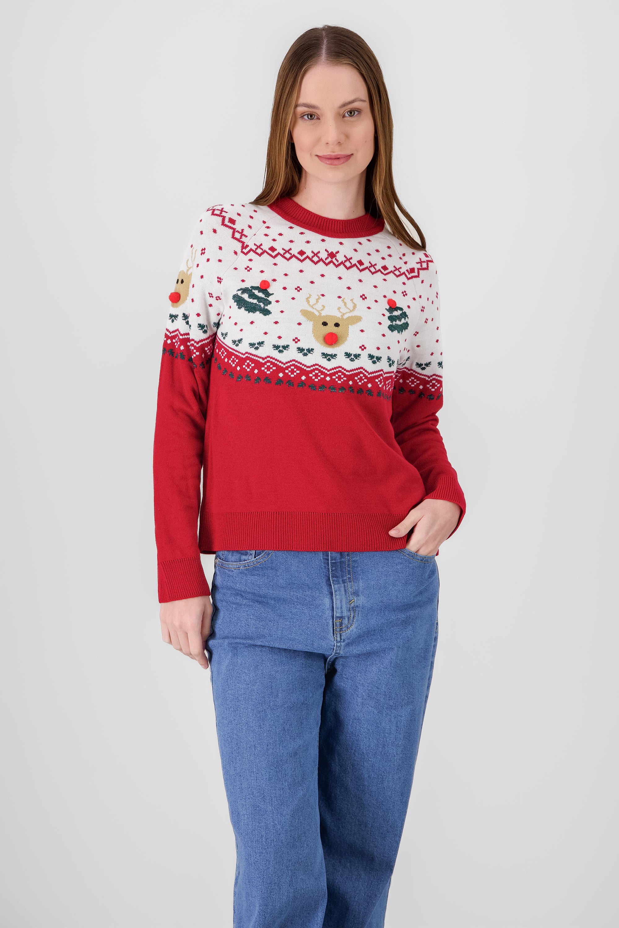 Reindeer Sweater RED COMBO