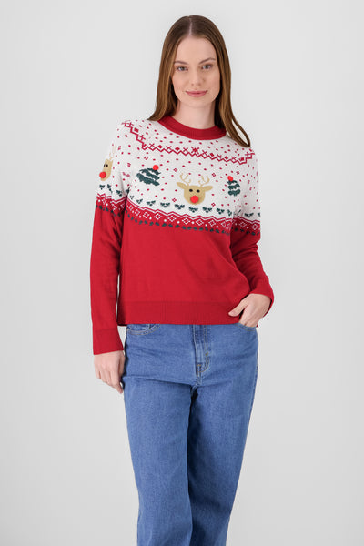 Reindeer Sweater RED COMBO