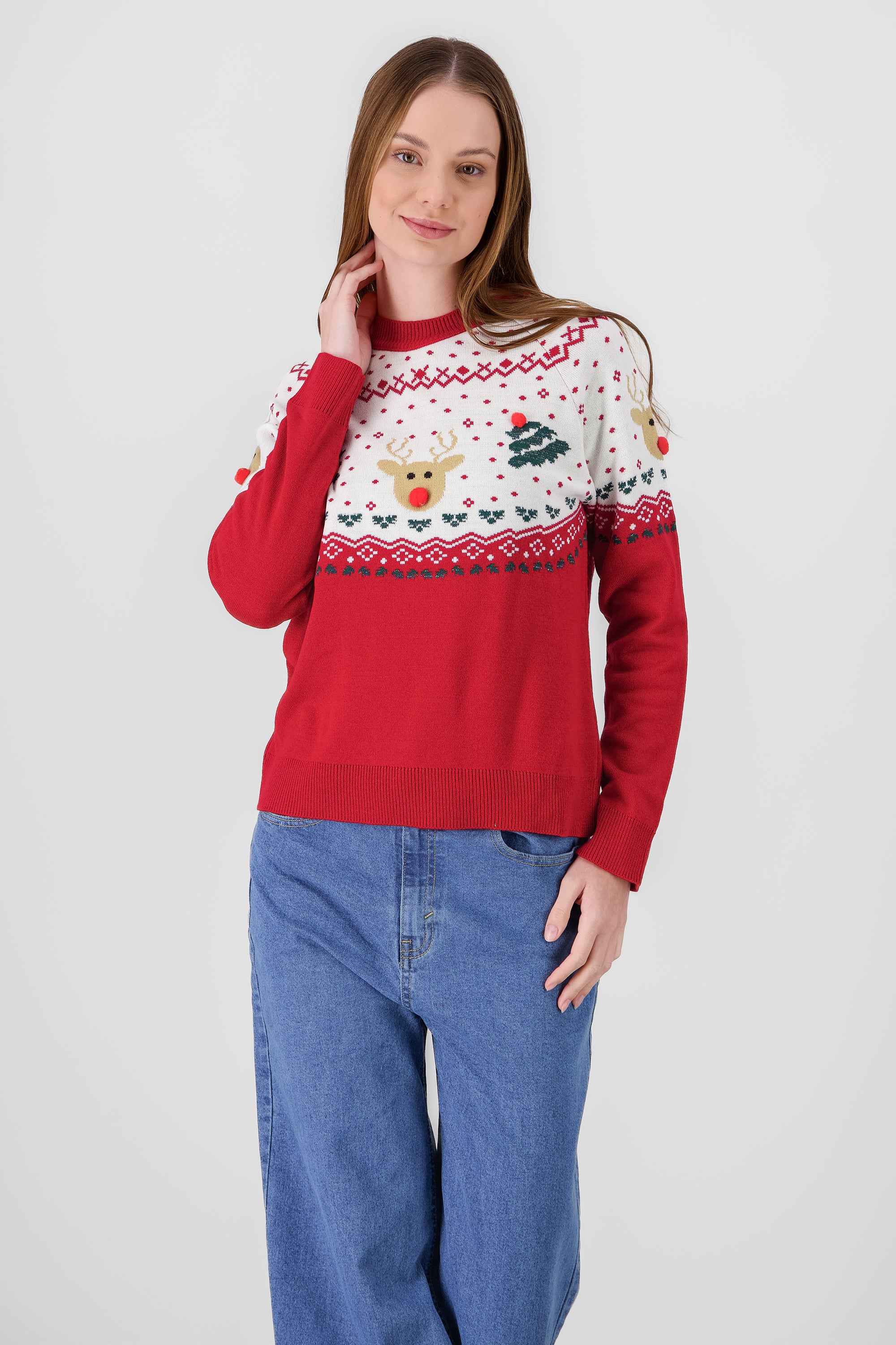 Reindeer Sweater RED COMBO