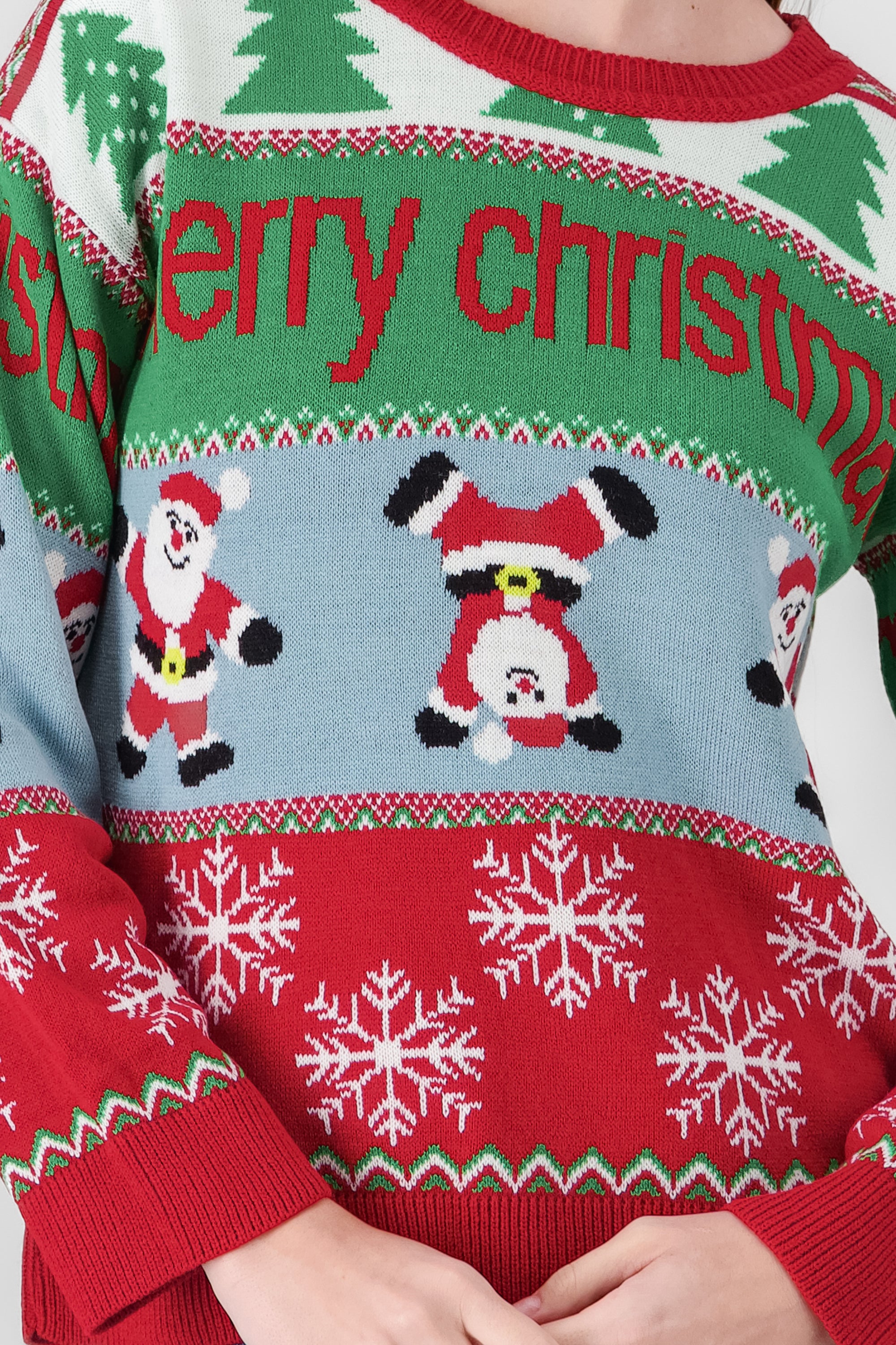 Santa Christmas Sweater RED COMBO