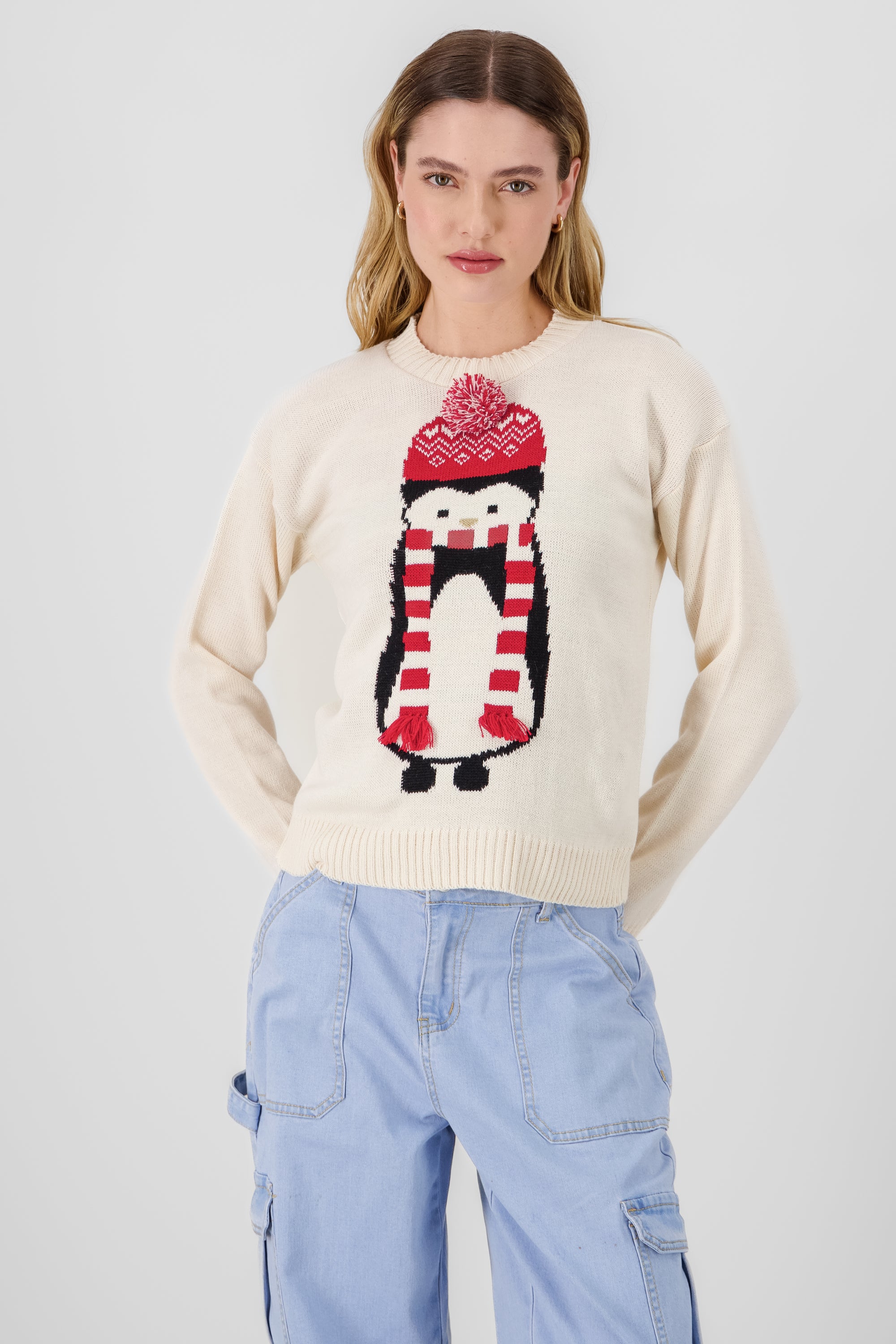 Penguin sweater BONE COMBO