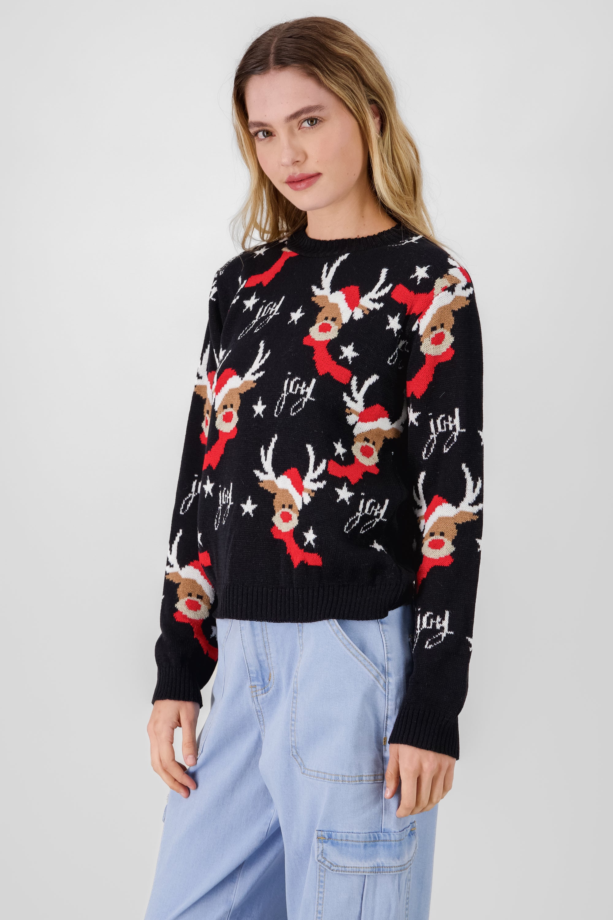 Reindeer Christmas Sweater BLACK COMBO