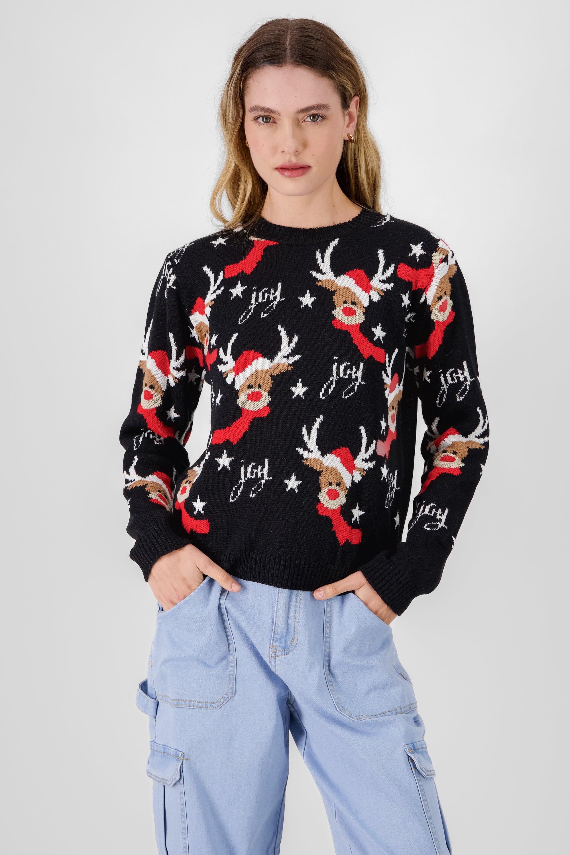 Reindeer Christmas Sweater BLACK COMBO