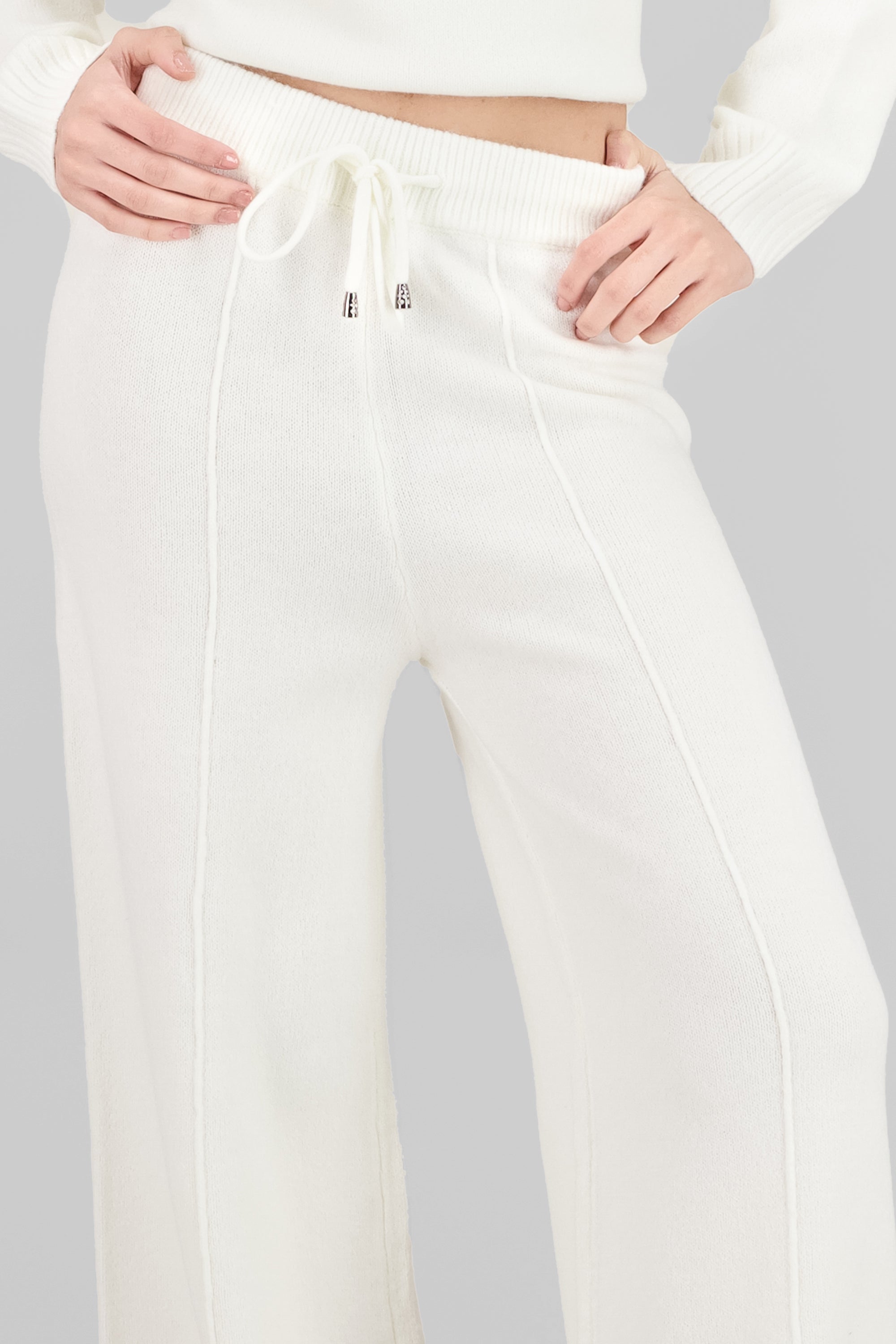 Wide Leg Knit Pants CREAM