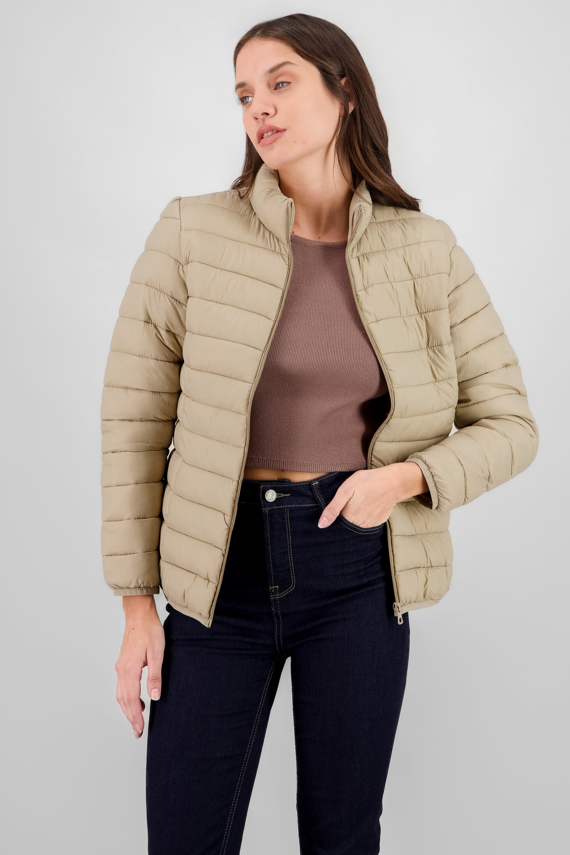 Solid Quilted Jacket CREAM