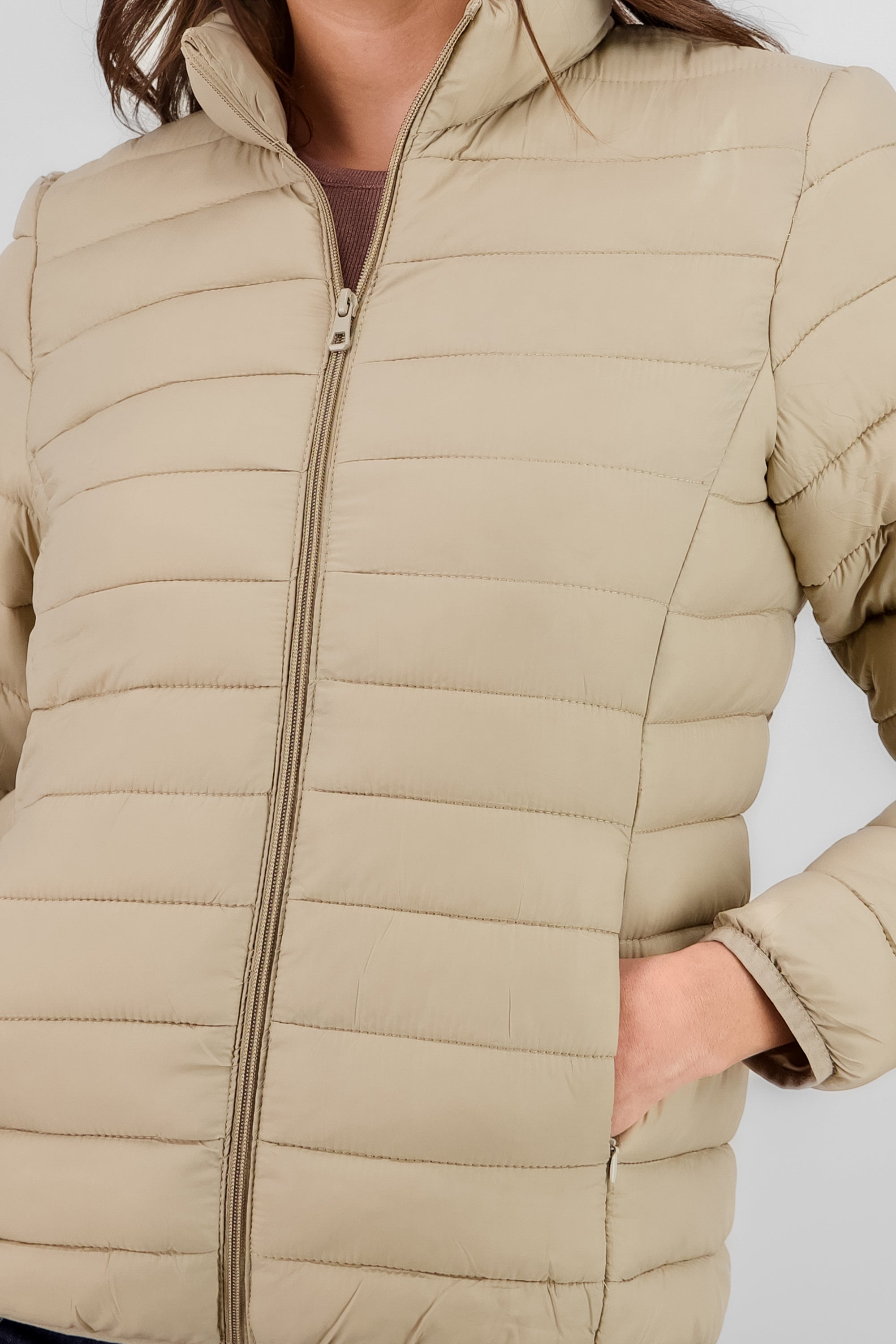 Solid Quilted Jacket CREAM