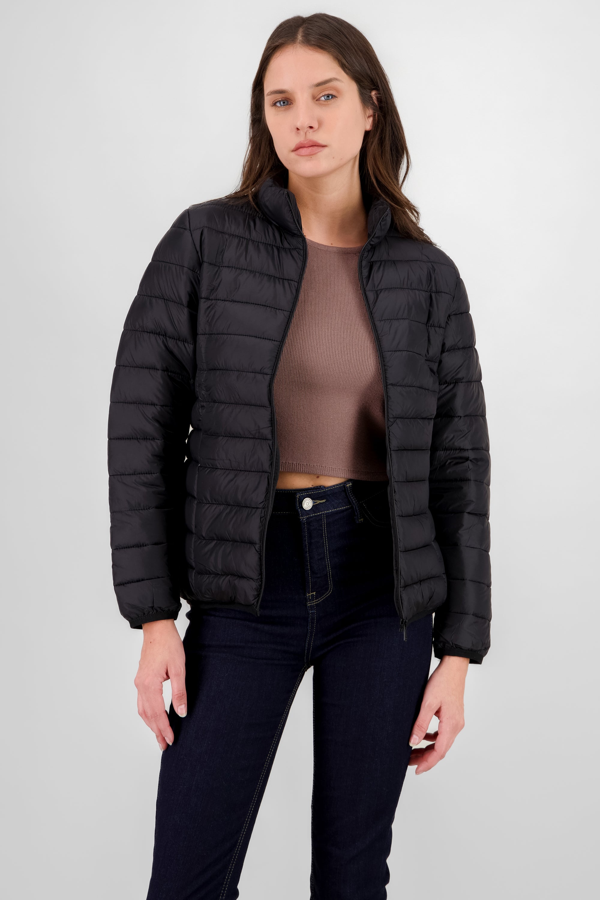 Solid Quilted Jacket BLACK