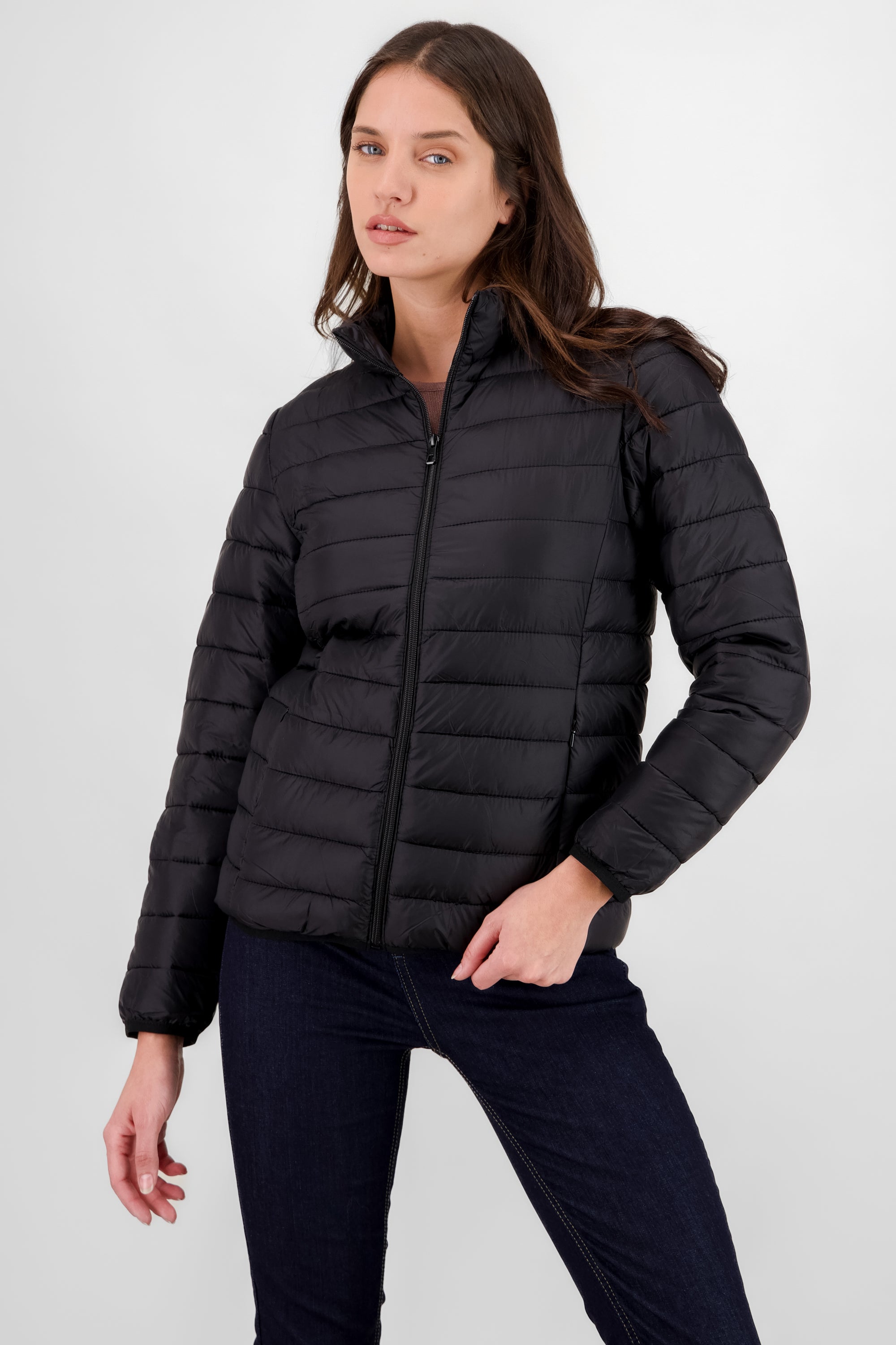 Solid Quilted Jacket BLACK