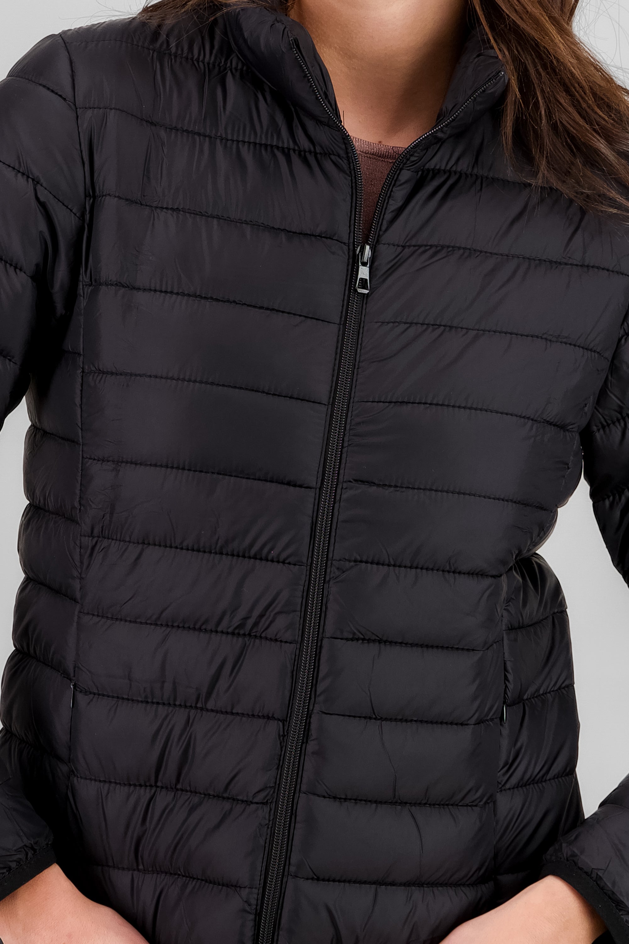 Solid Quilted Jacket BLACK