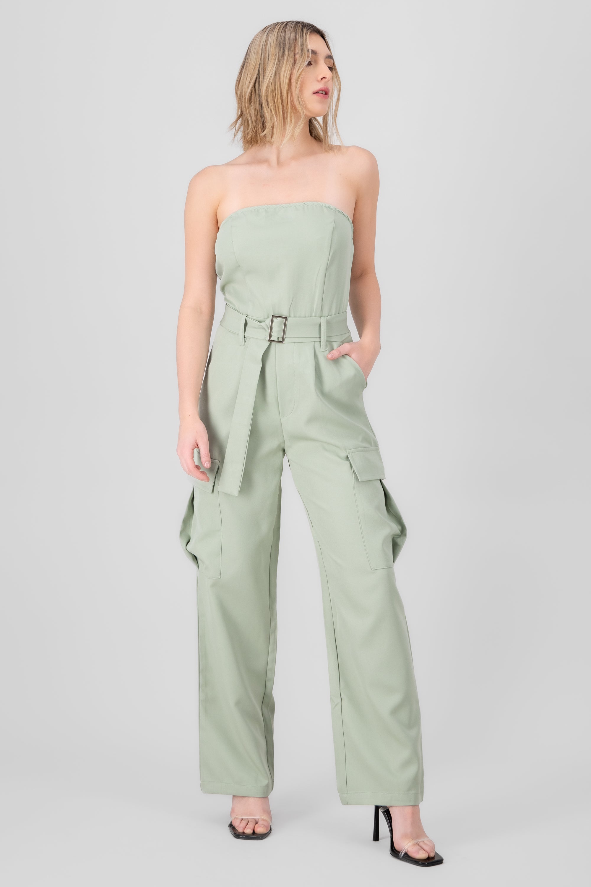 Solid Cargo Jumpsuit SAGE