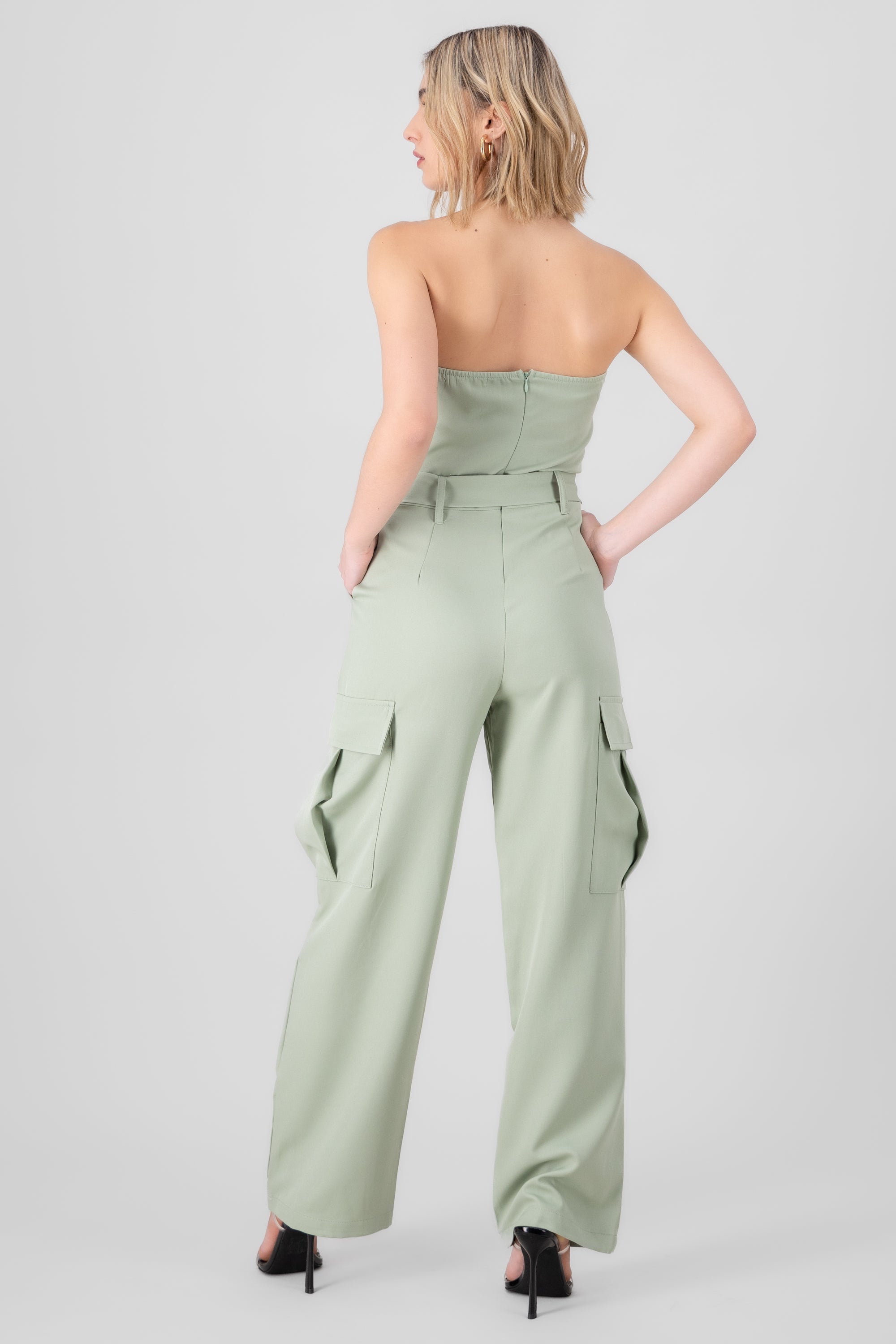 Solid Cargo Jumpsuit SAGE