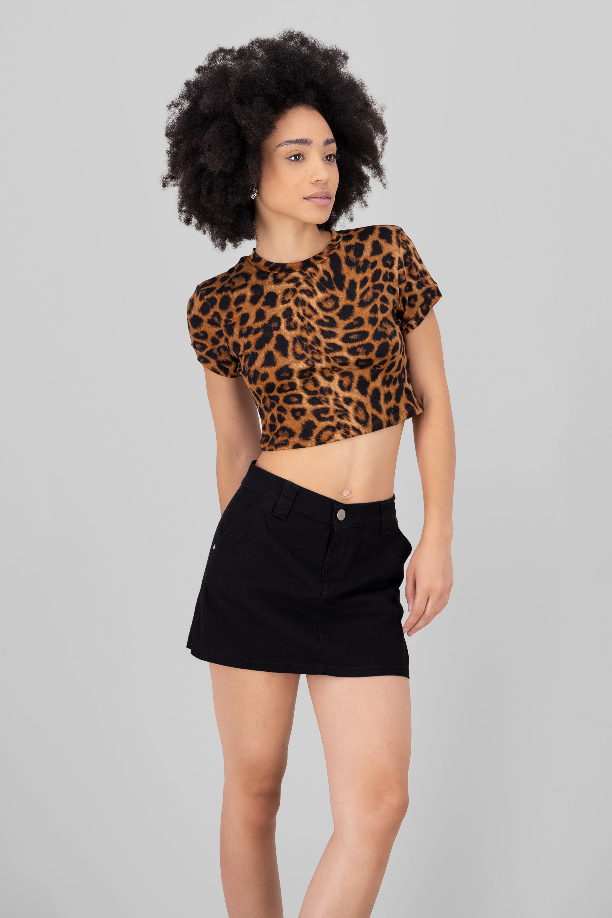 Animal Print T Shirt BROWN COMBO