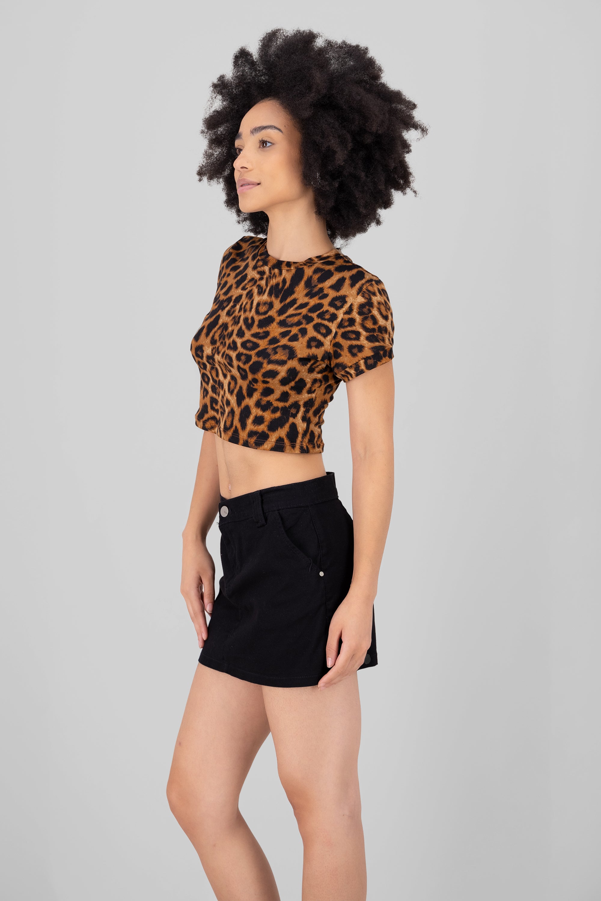 Animal Print T Shirt BROWN COMBO