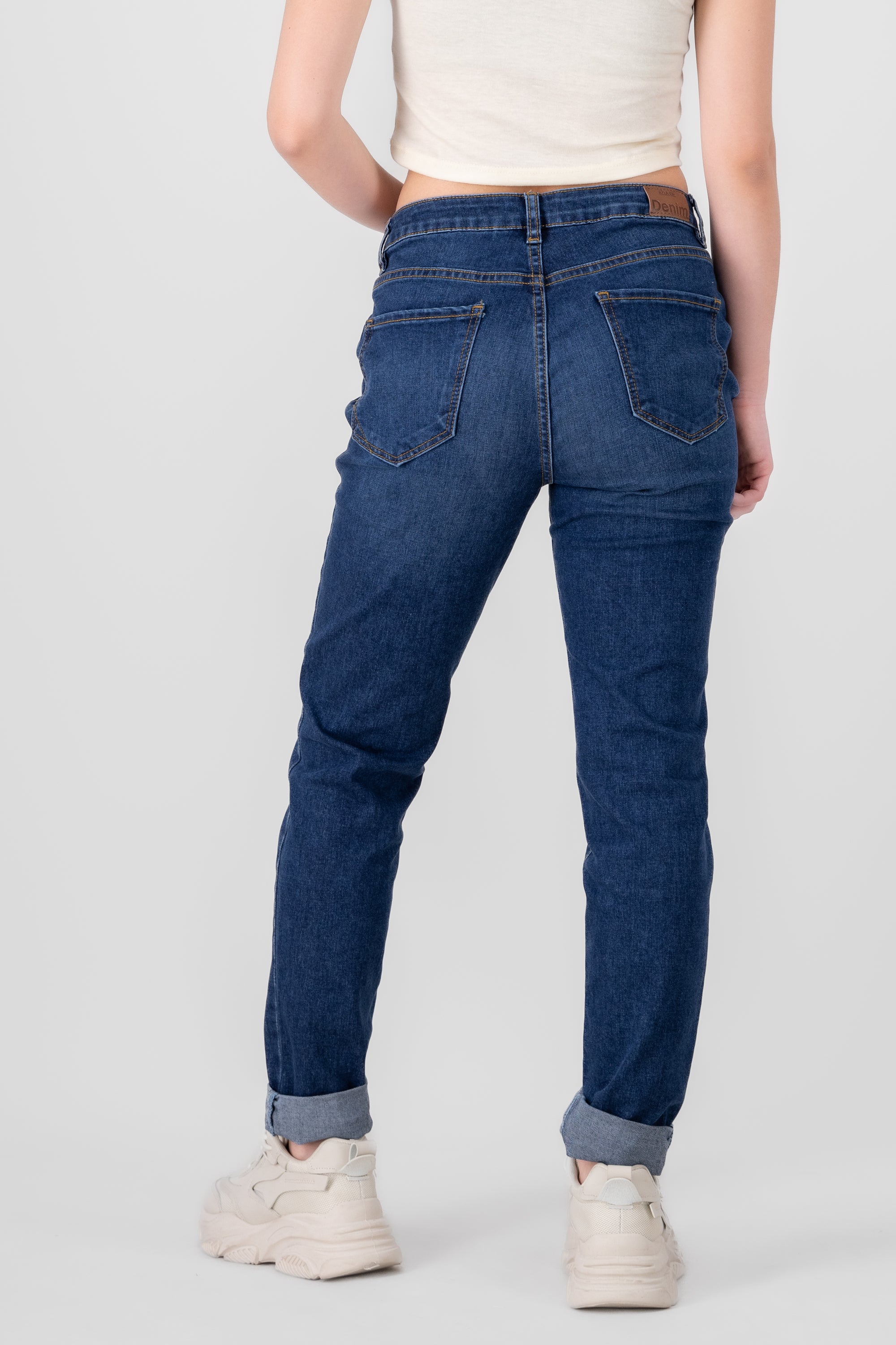 Skinny Cuffed Jeans DARK WASH