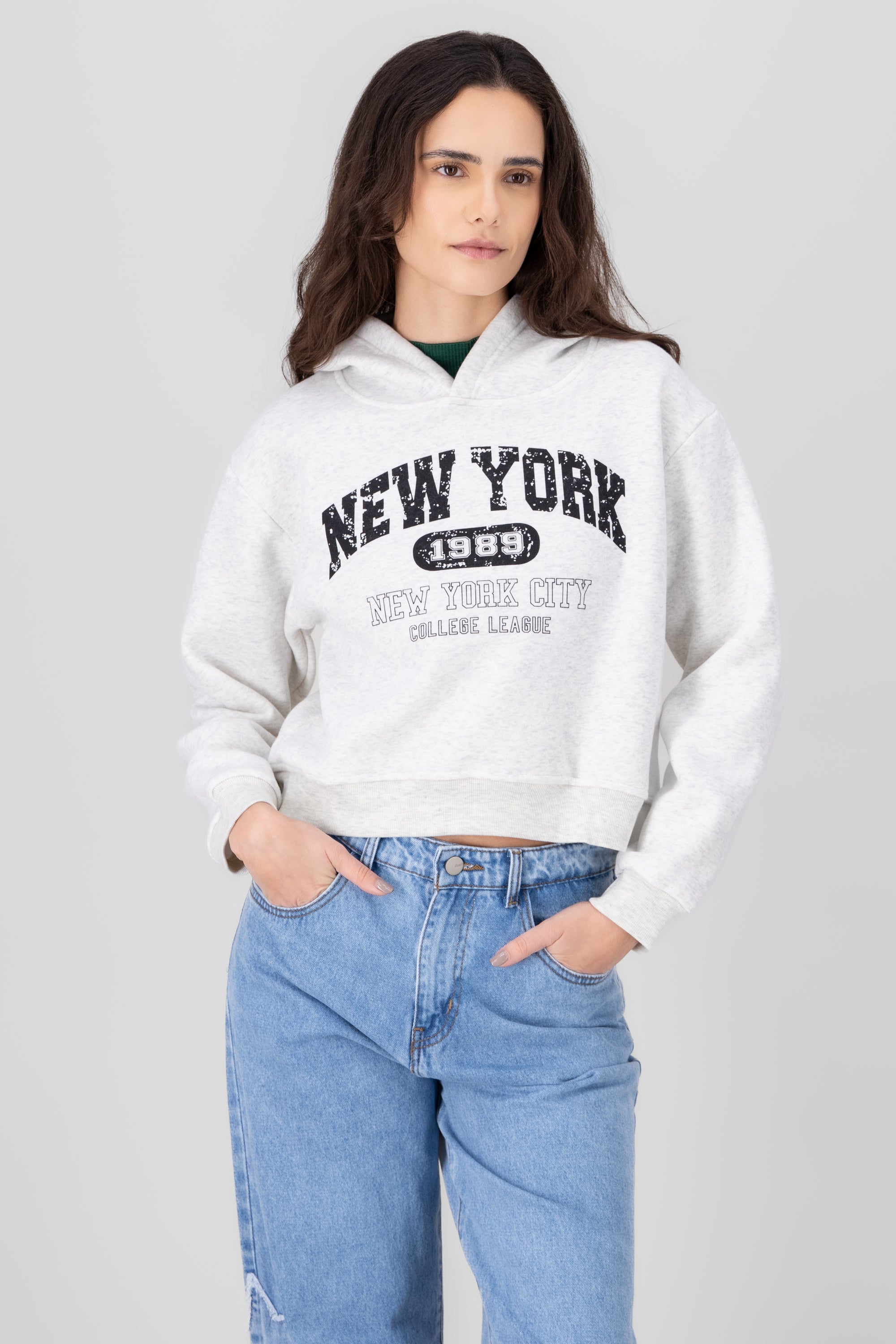 New York Printed Hoodie GRAY COMBO