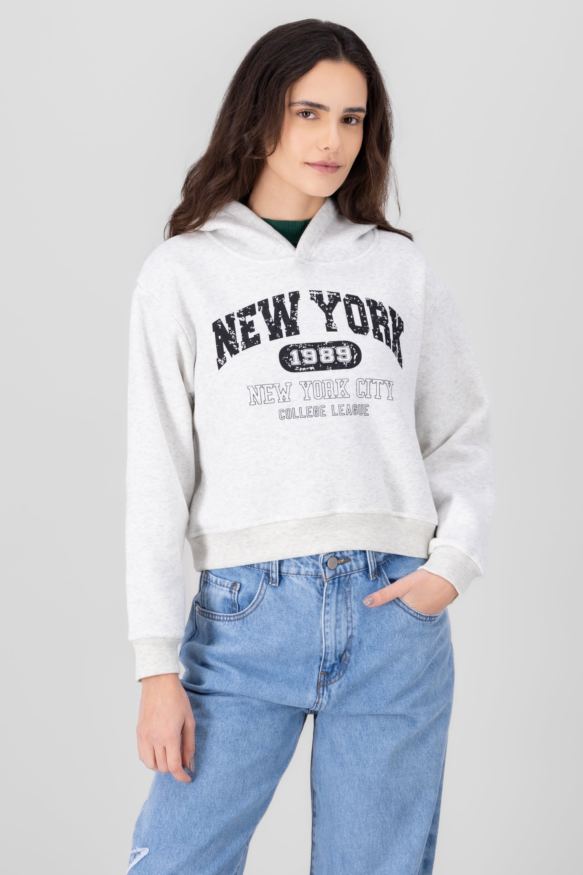 New York Printed Hoodie GRAY COMBO